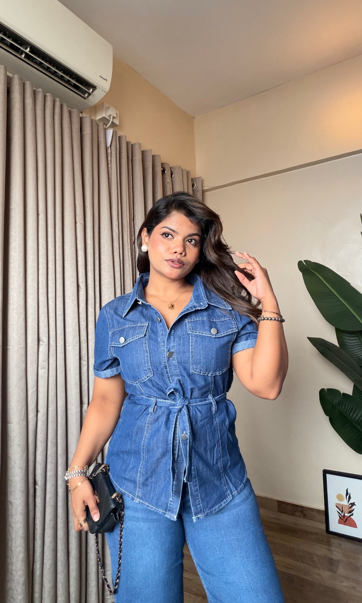 Denim Front Tie-Up Top