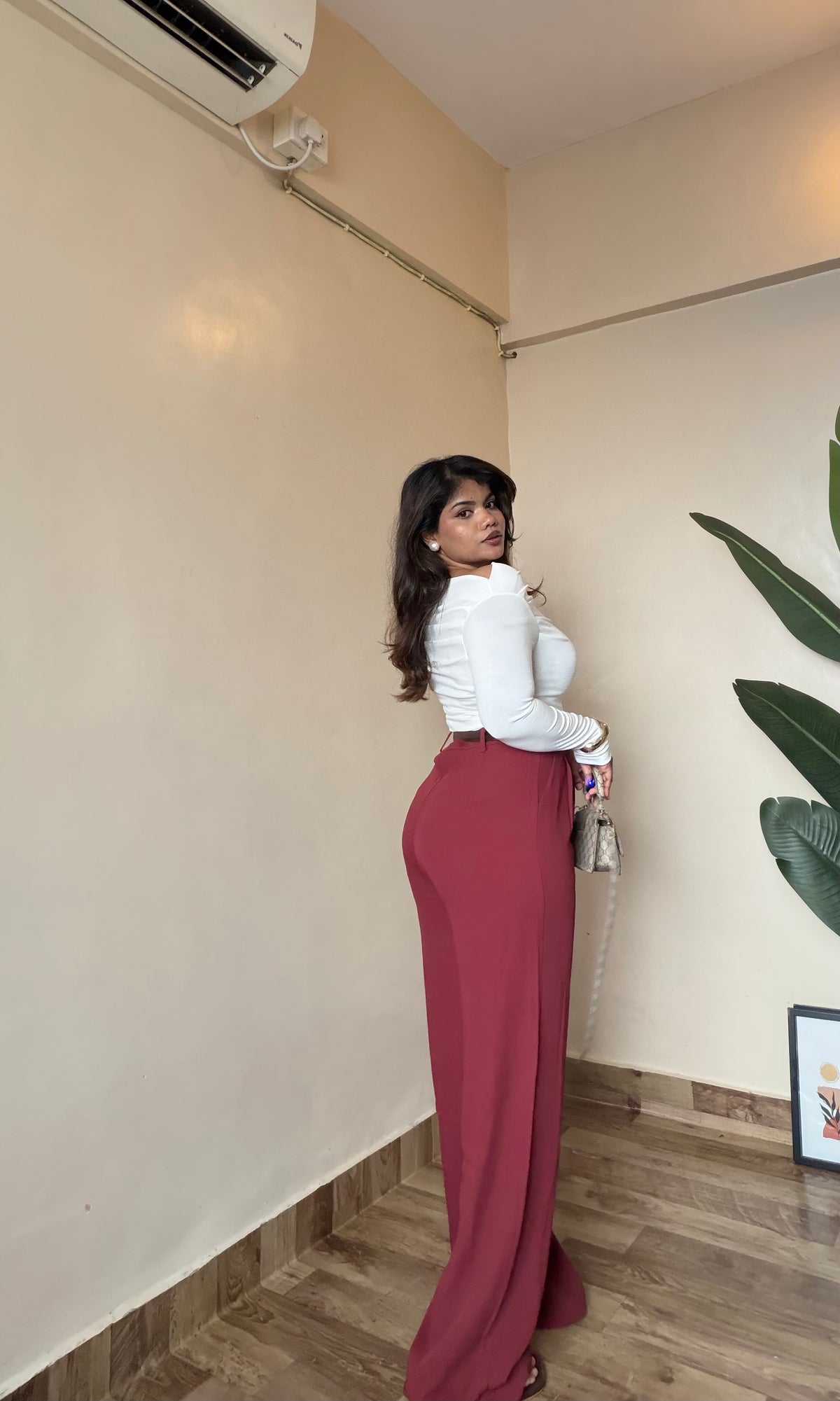 Premium Maroon Tailored Pleated Trouser