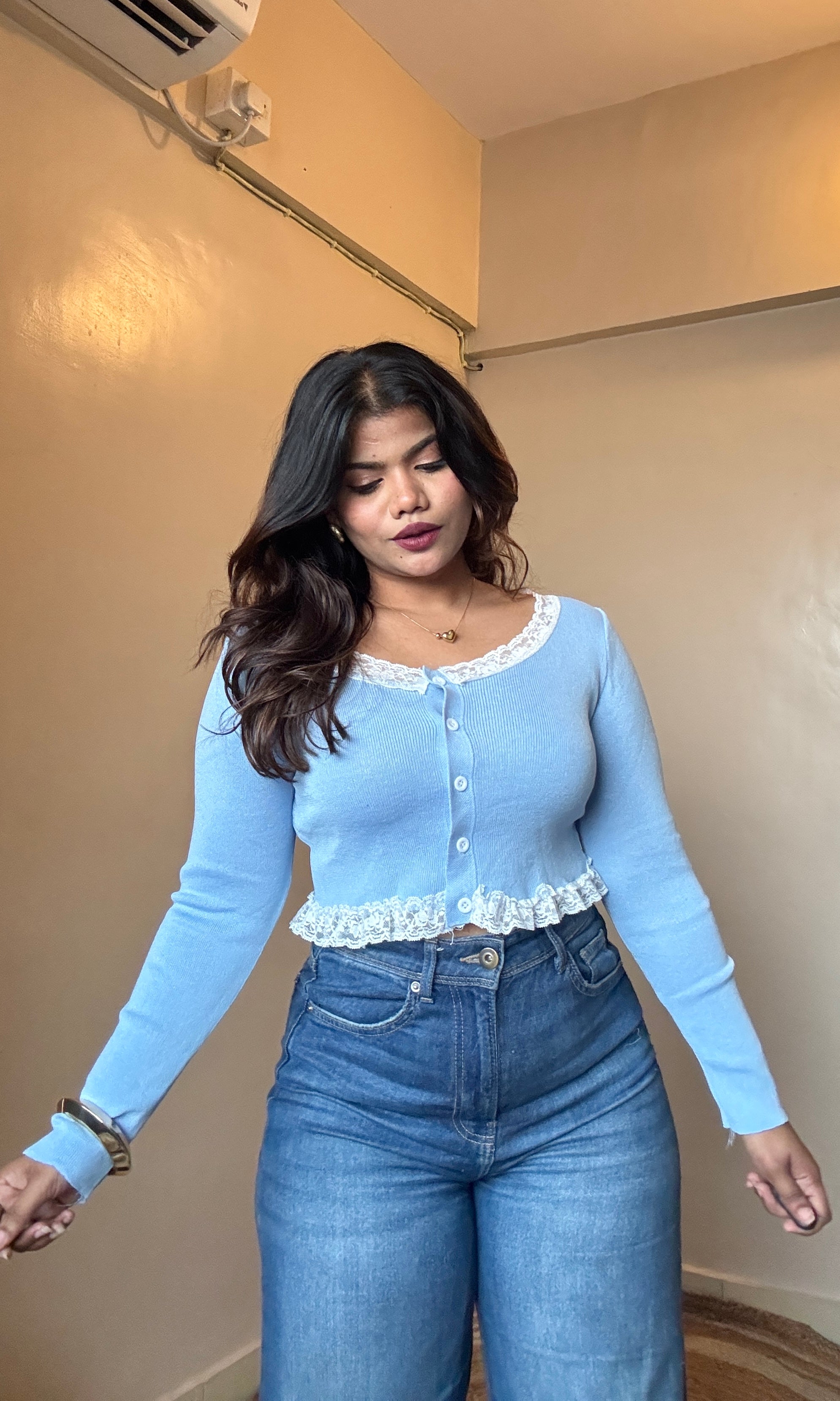 Korean Lacy Crop Top