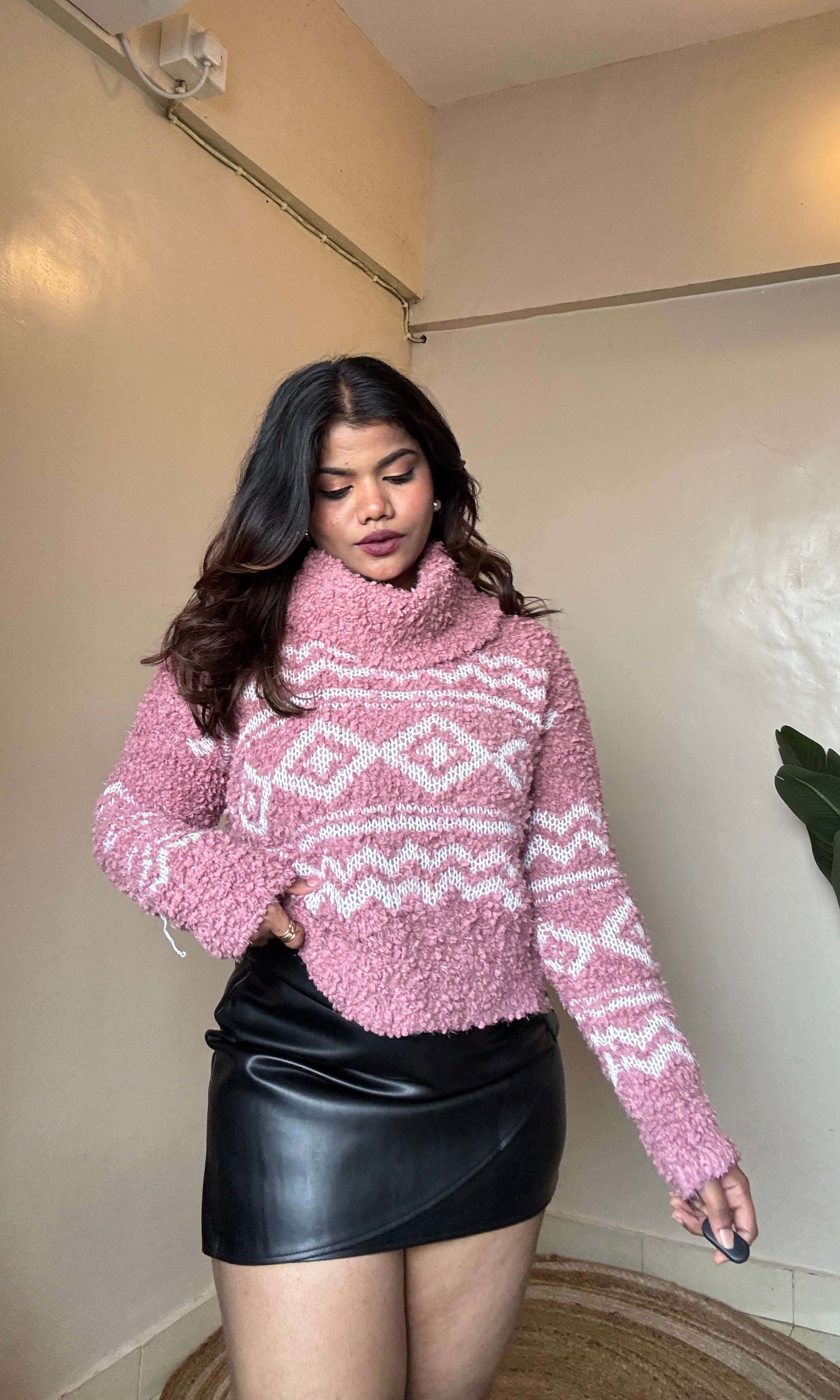 Blush Pink Fury Knit Pullover
