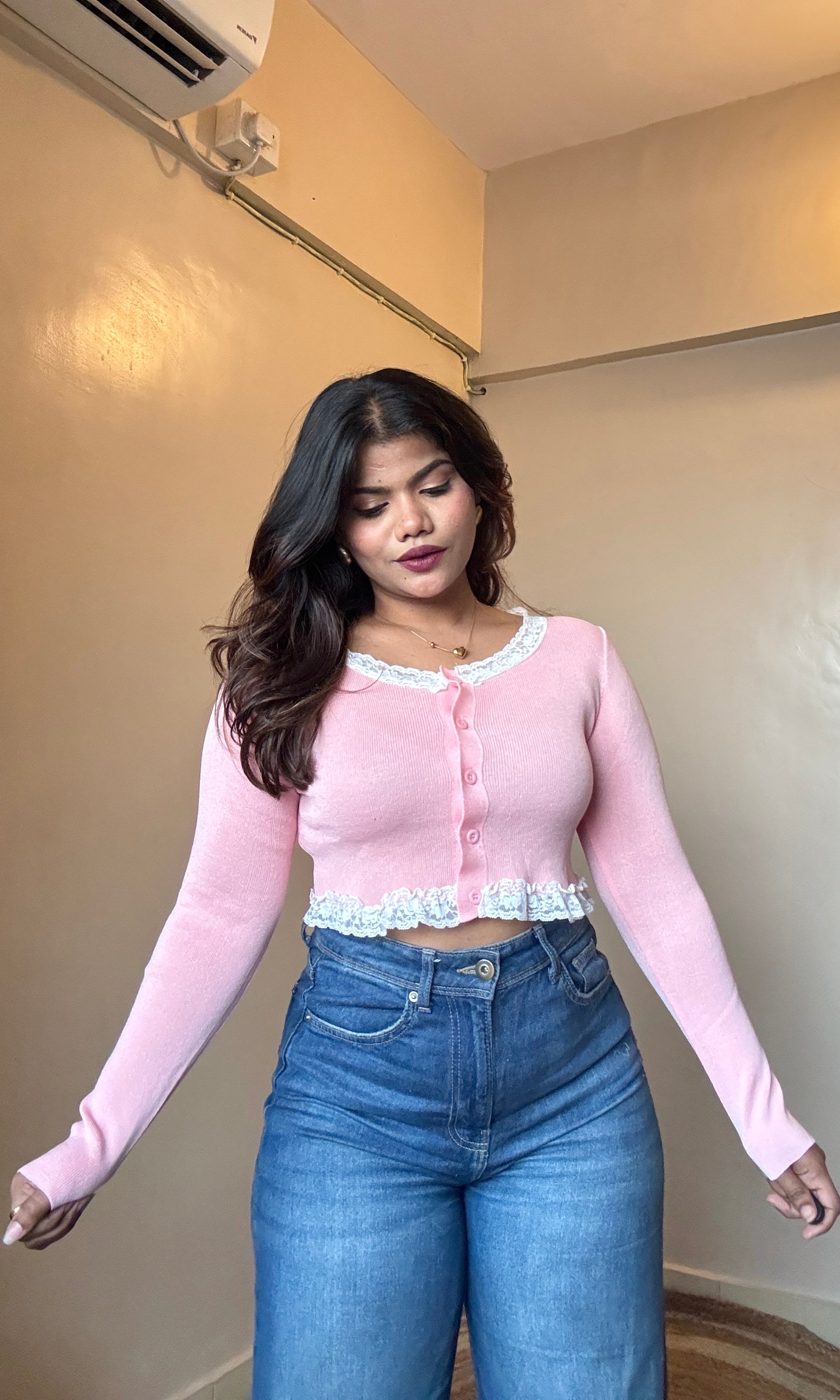 Korean Lacy Crop Top