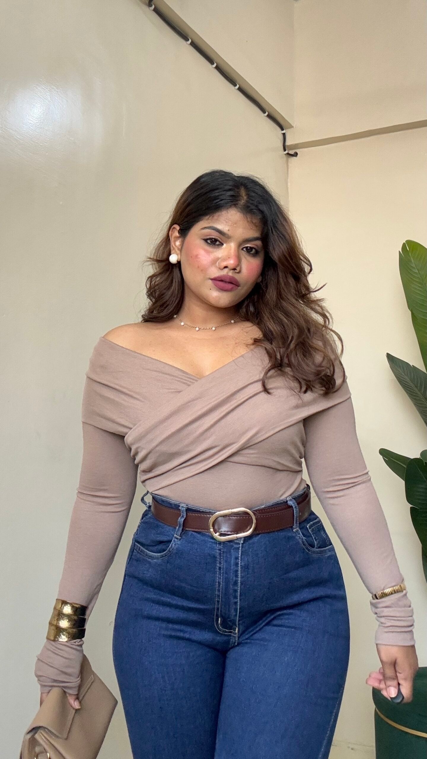 Wrap Crossover Body-fitted Top