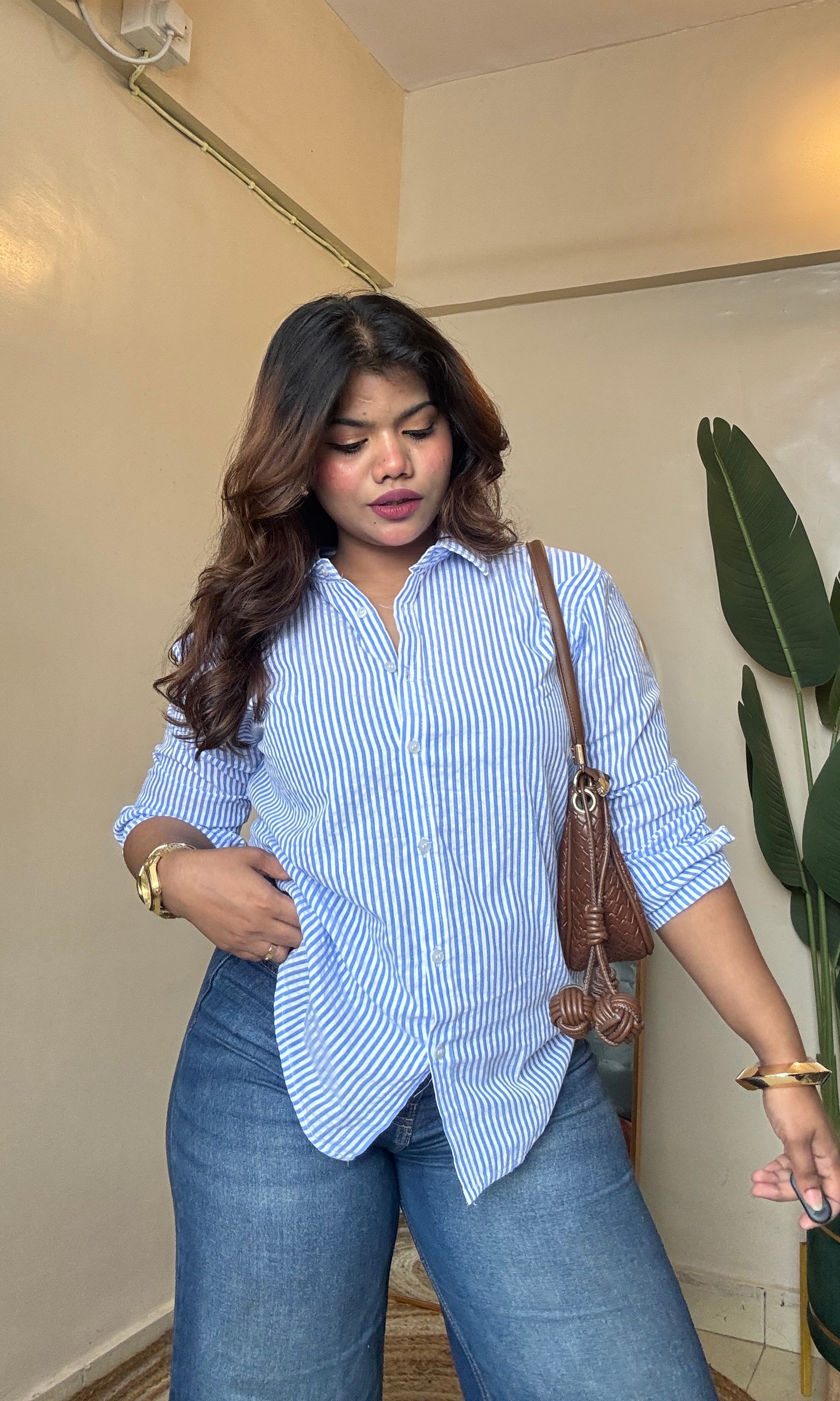Blue White Striped Shirt