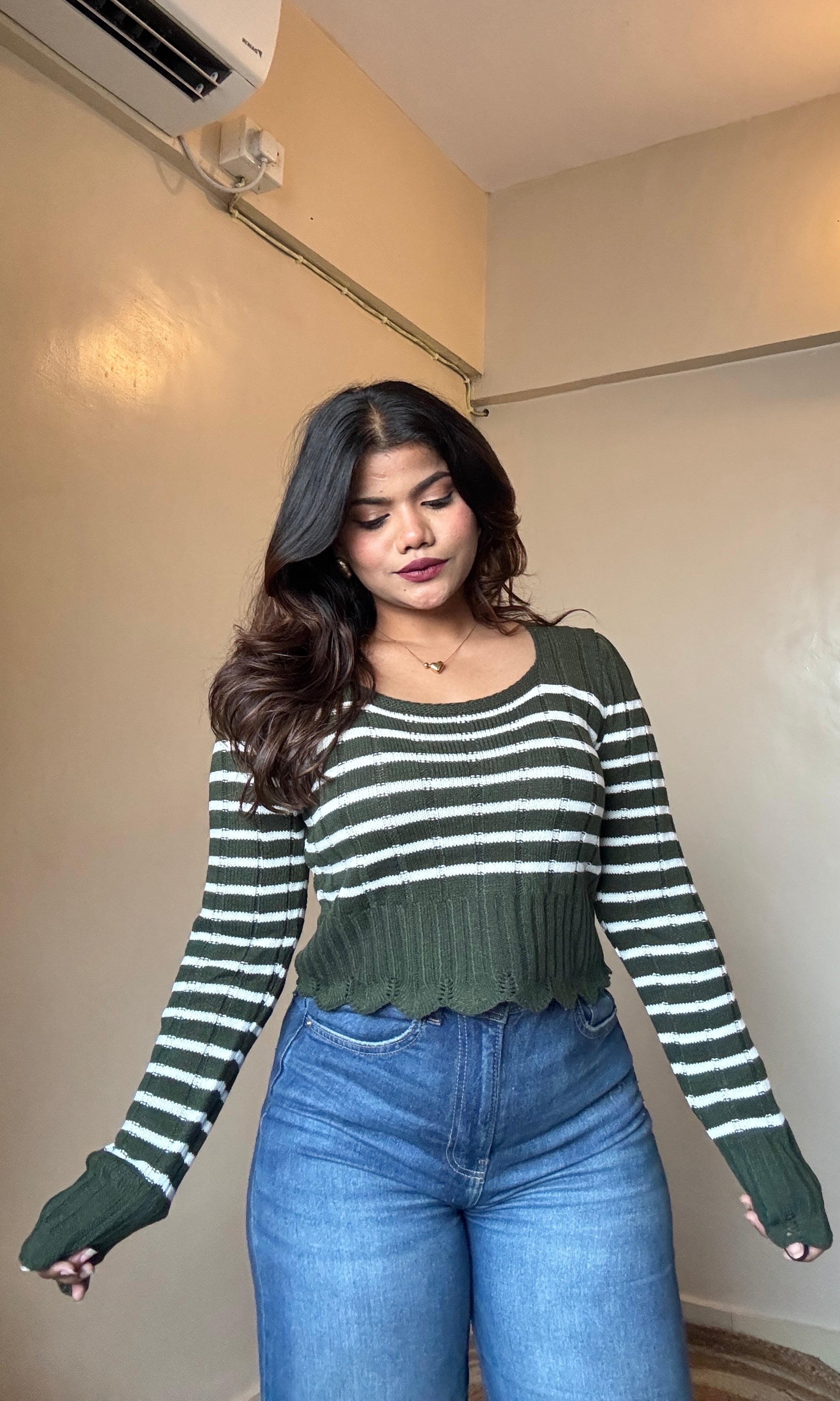Square Neck knit Pullover