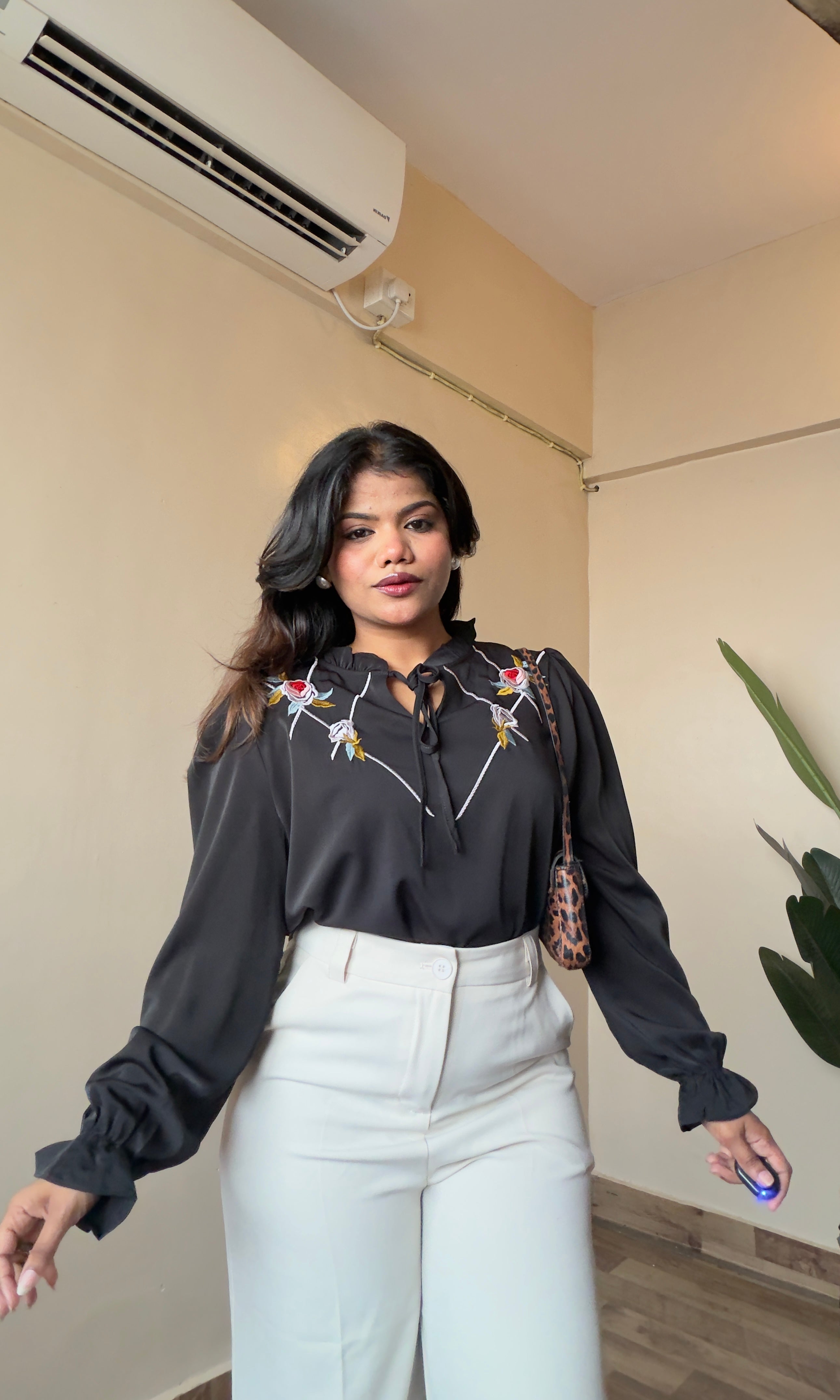 Floral Embroidery Shirt