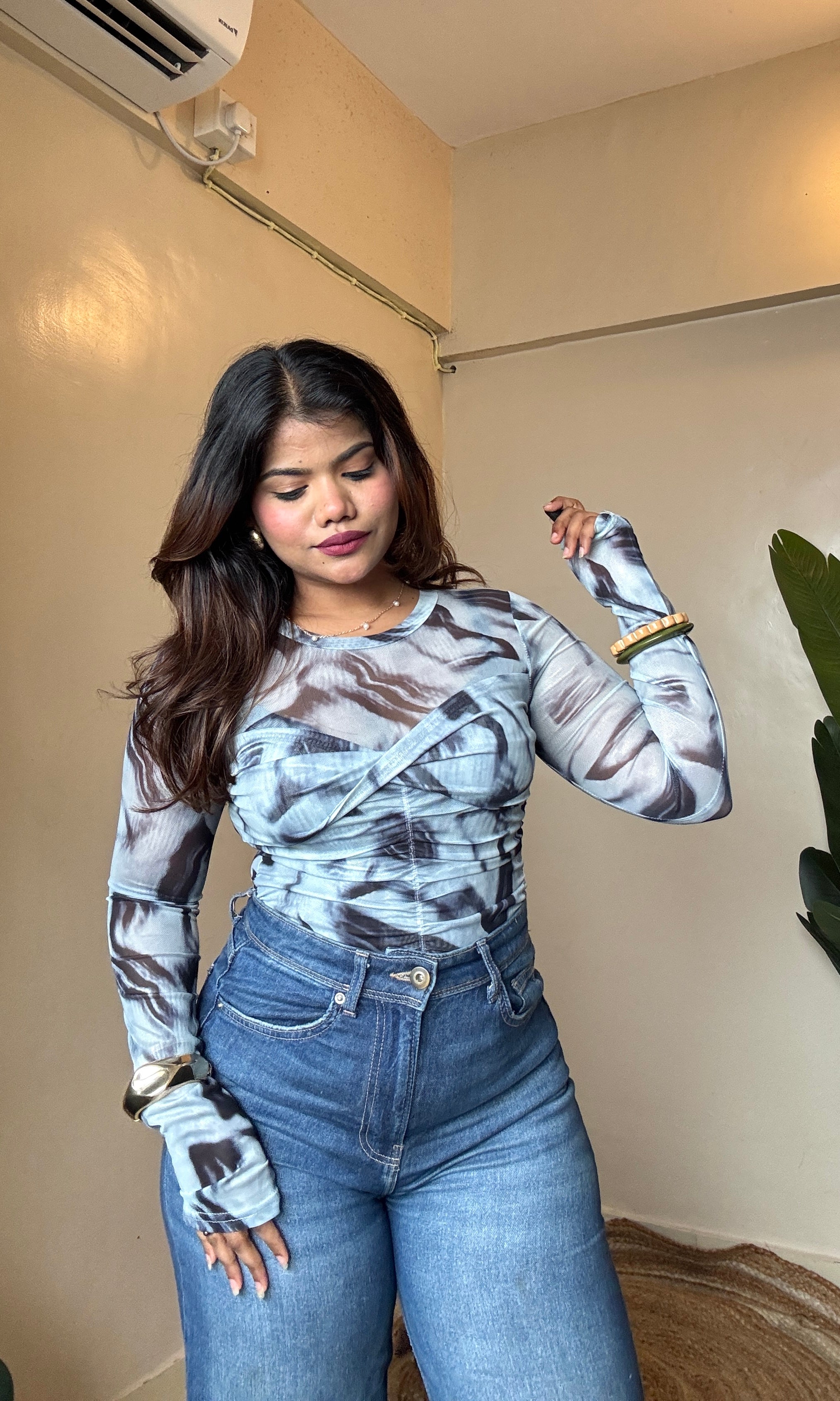 Twisted Crossover Mesh Top