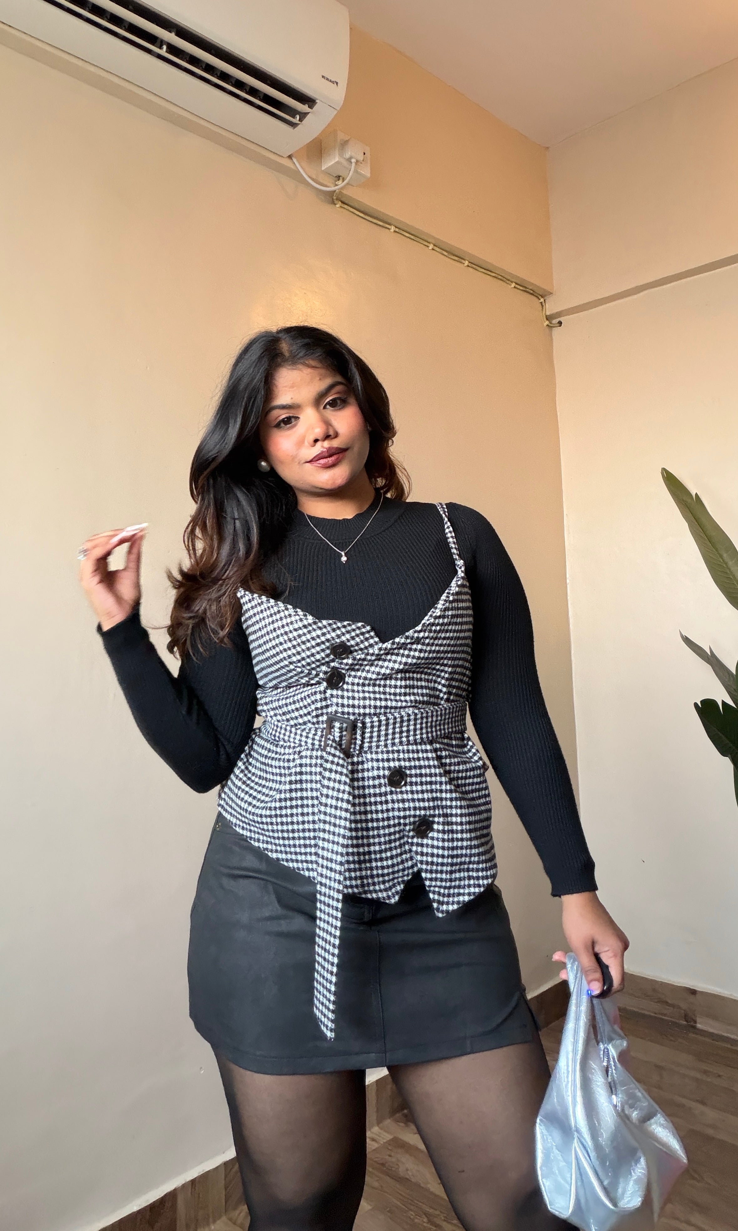 Wrap Jacket With Inner Two-Peice Set