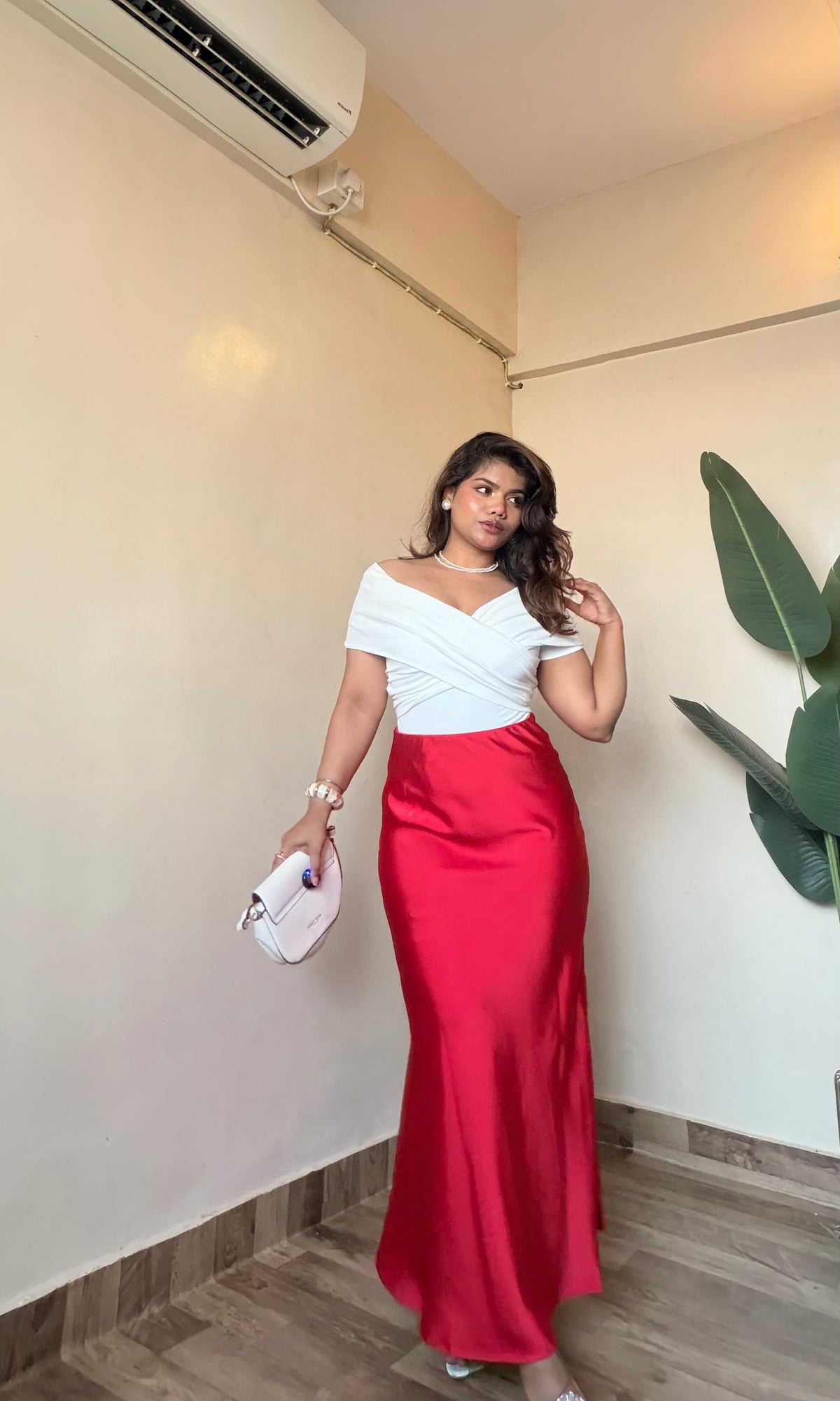 Premium Red Satin Skirt