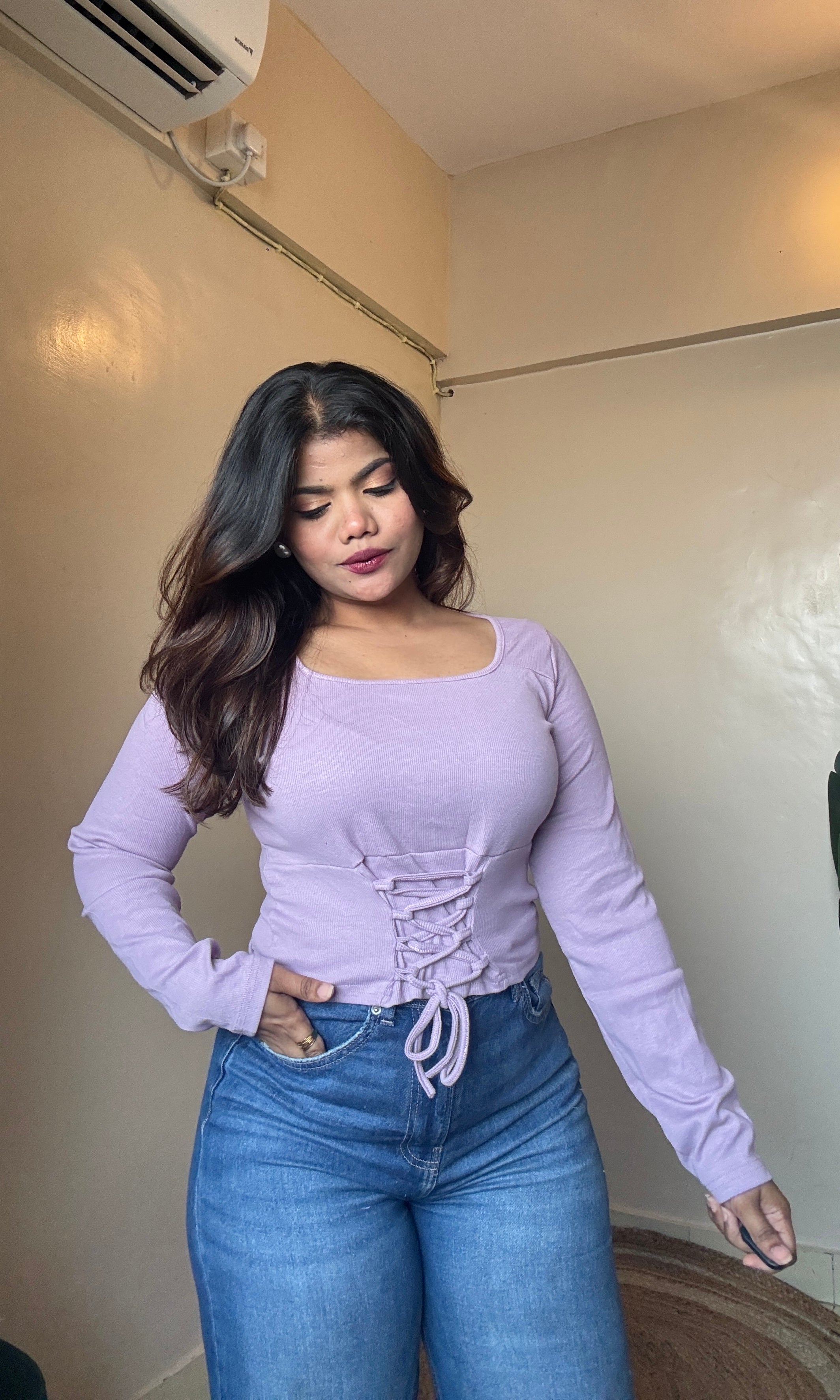 Lavender Corset Style Top