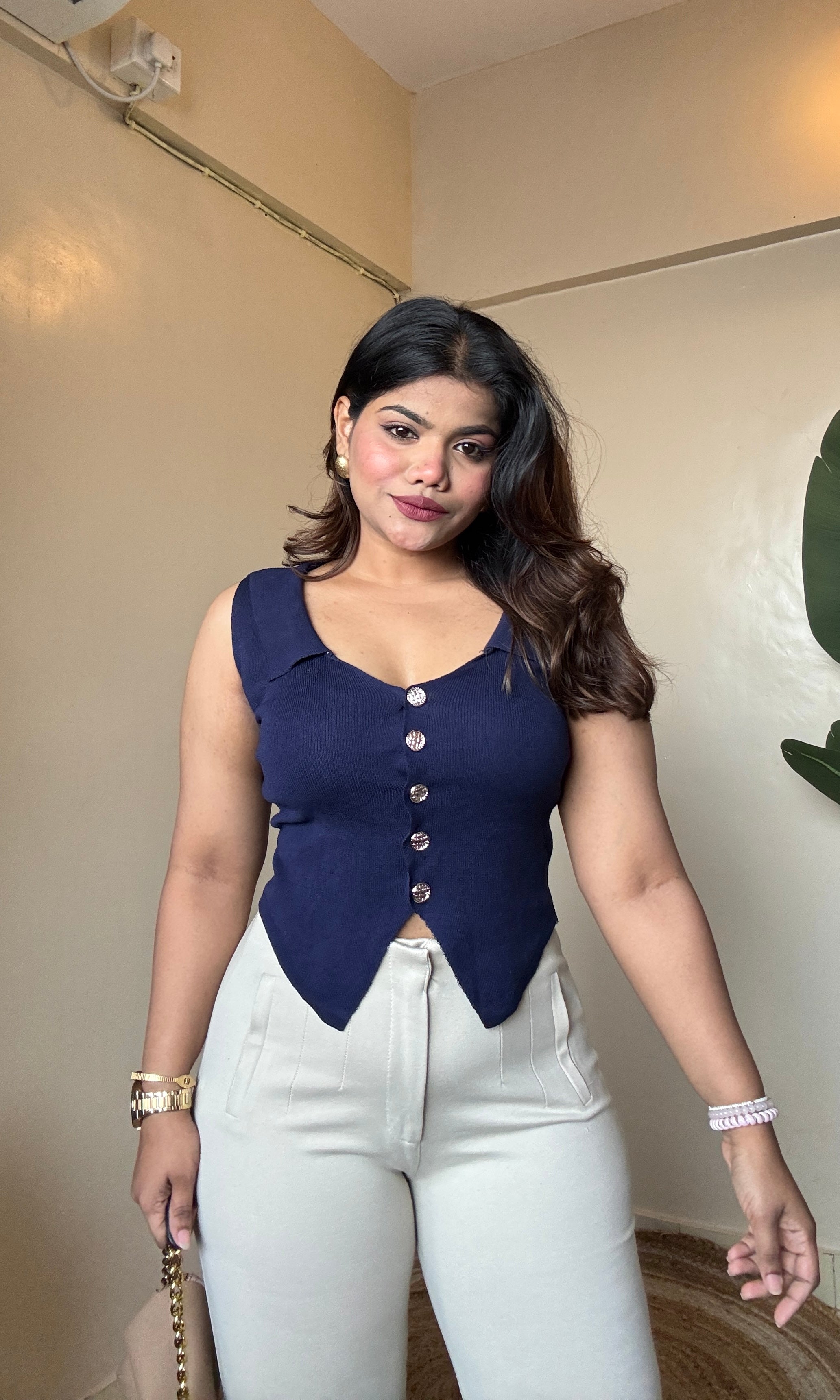 Collar V Neck Waist-Coat