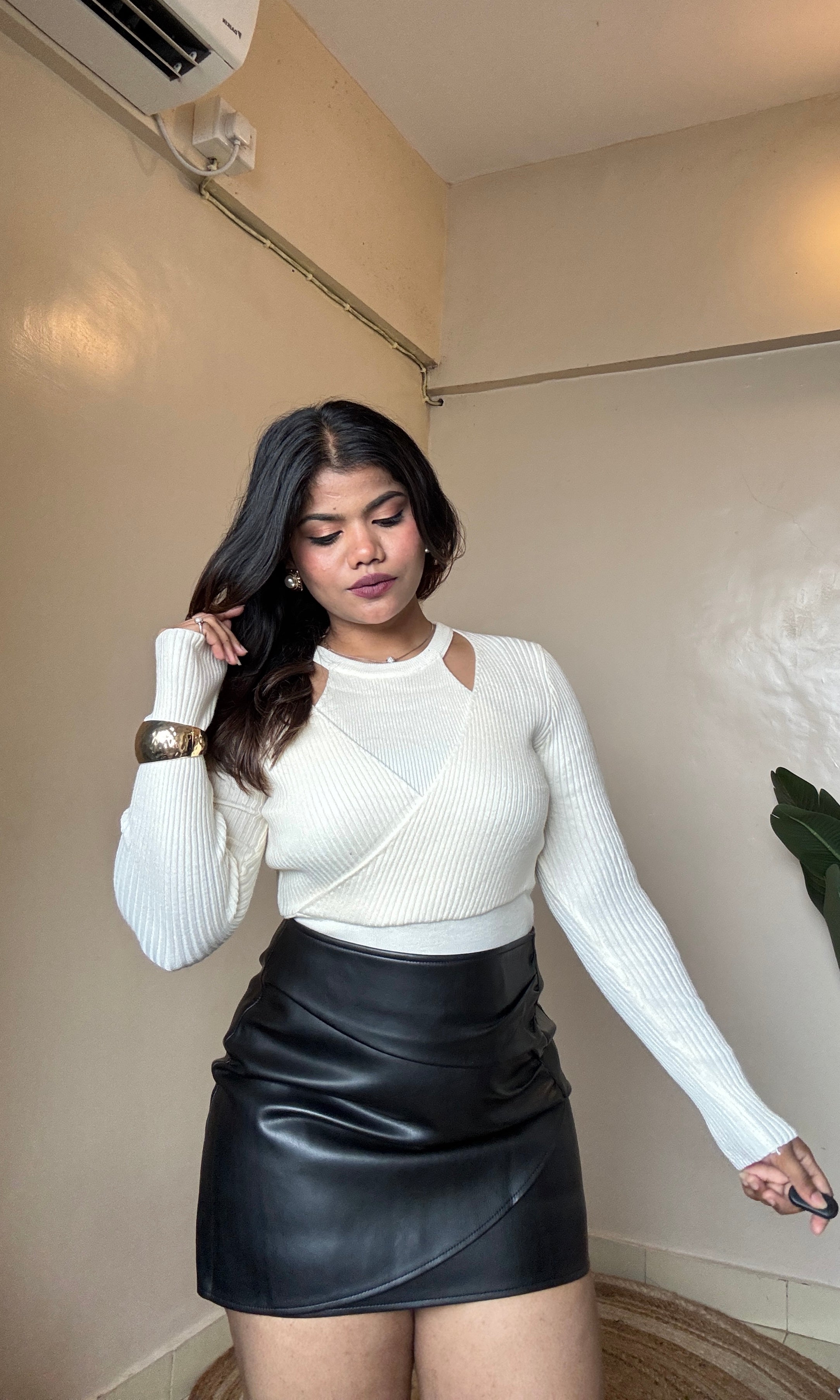 Overlap Halter Neck Top