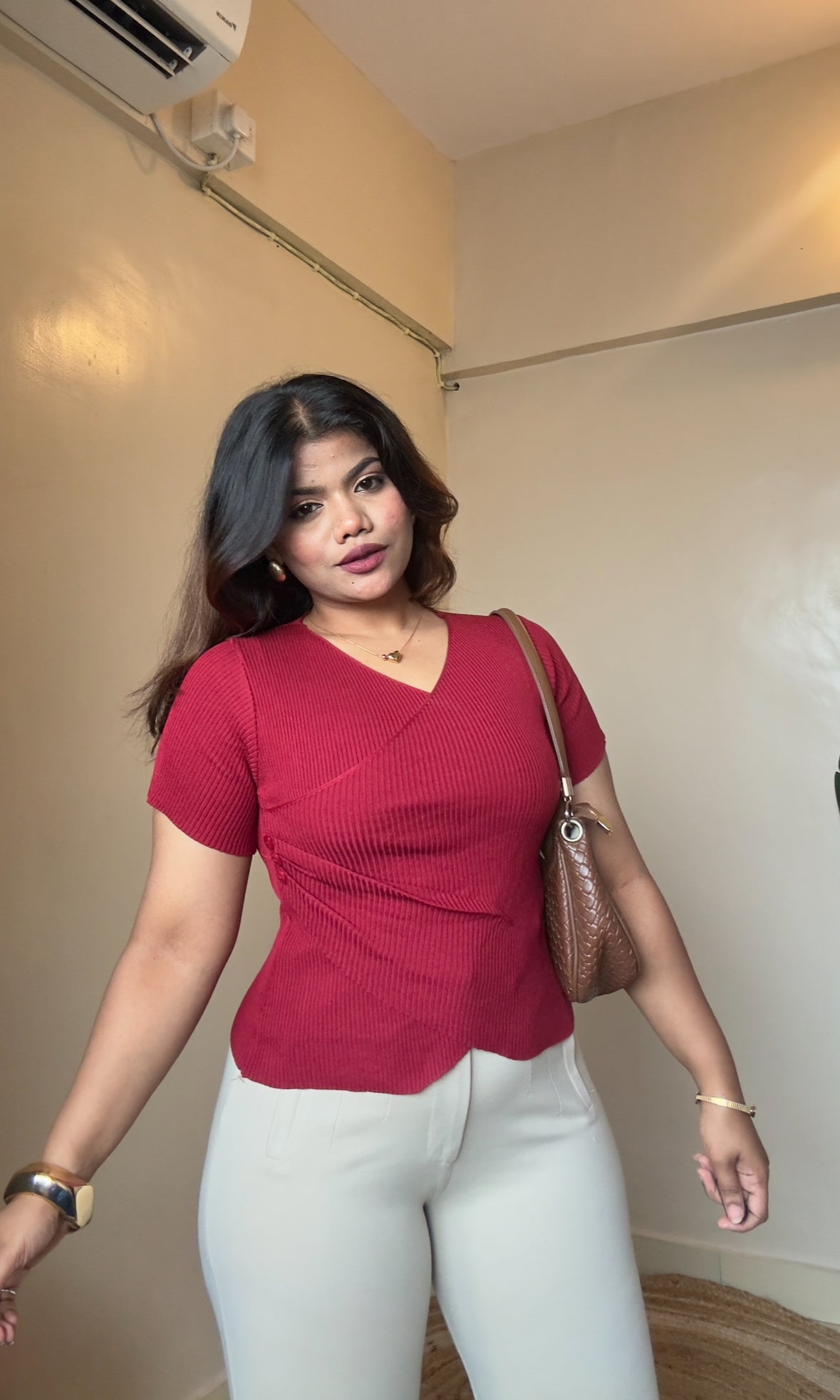 Wrap Style Ribbed Top