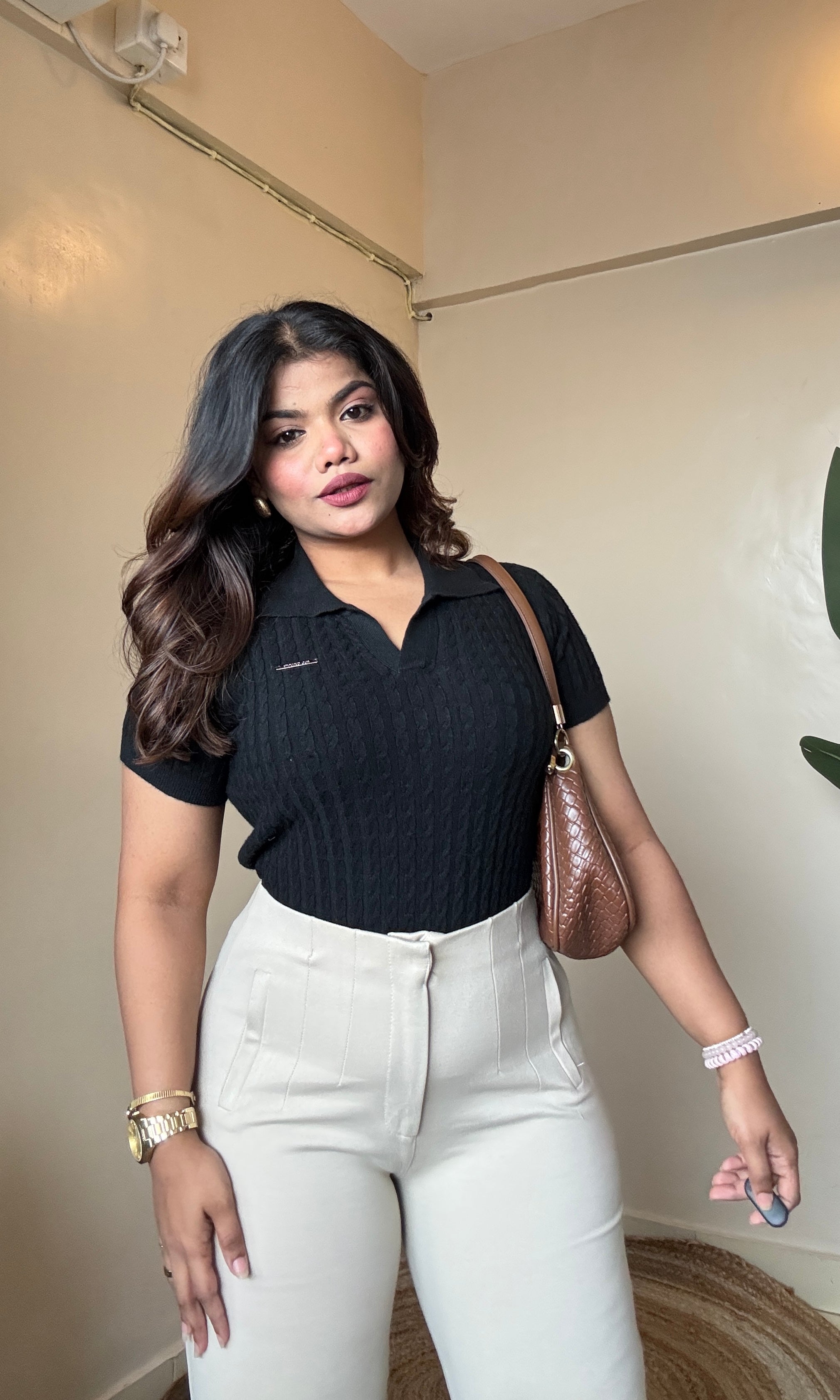 Basic Collar Knit Top