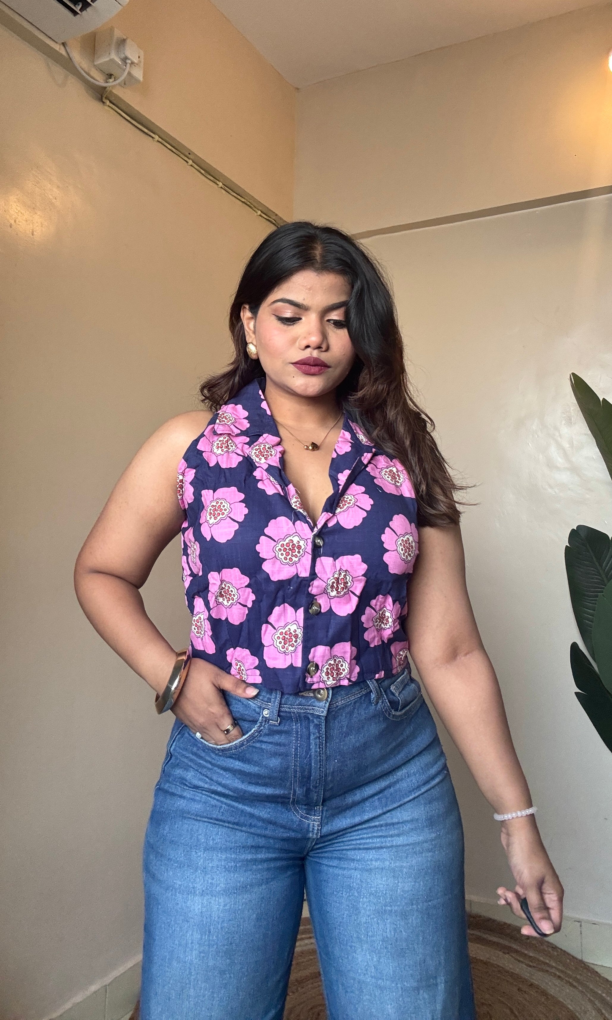 Pink Floral Waist-Coat
