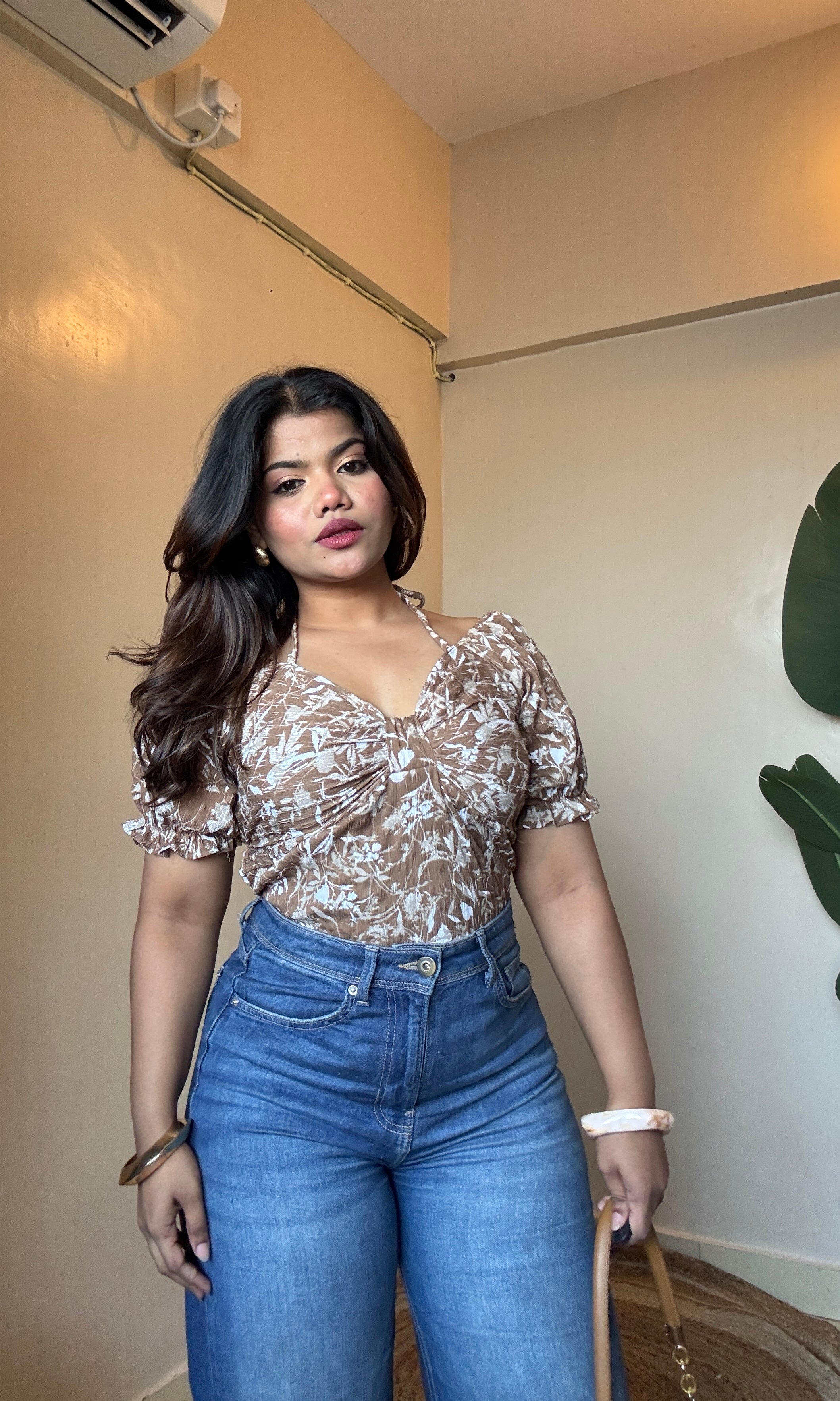 Halter Neck Dori Puffy Sleeve Top