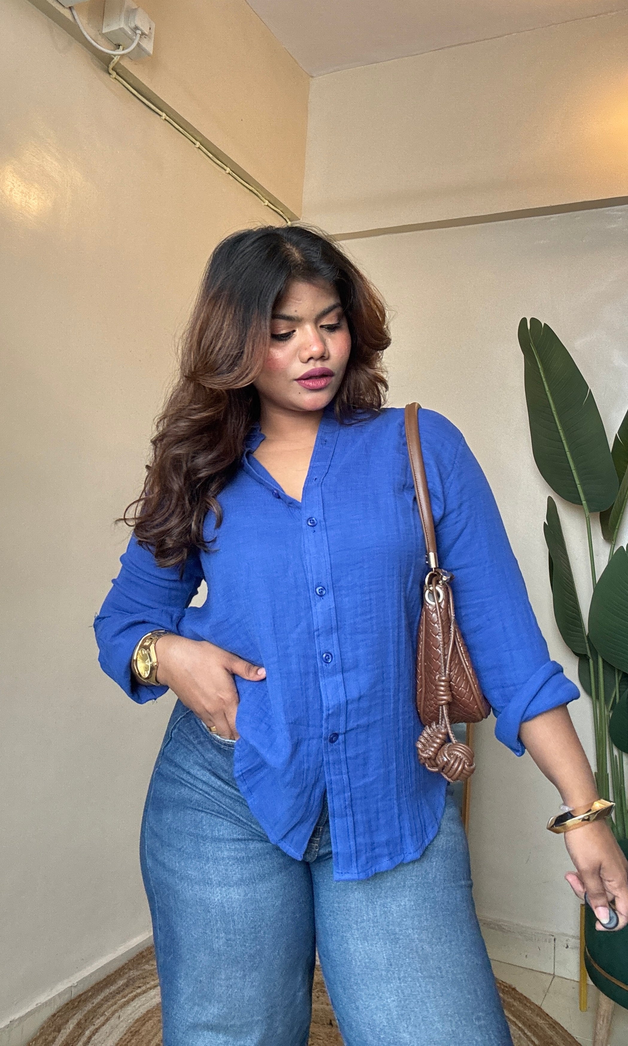 Blue Cotton Mulmul Shirt