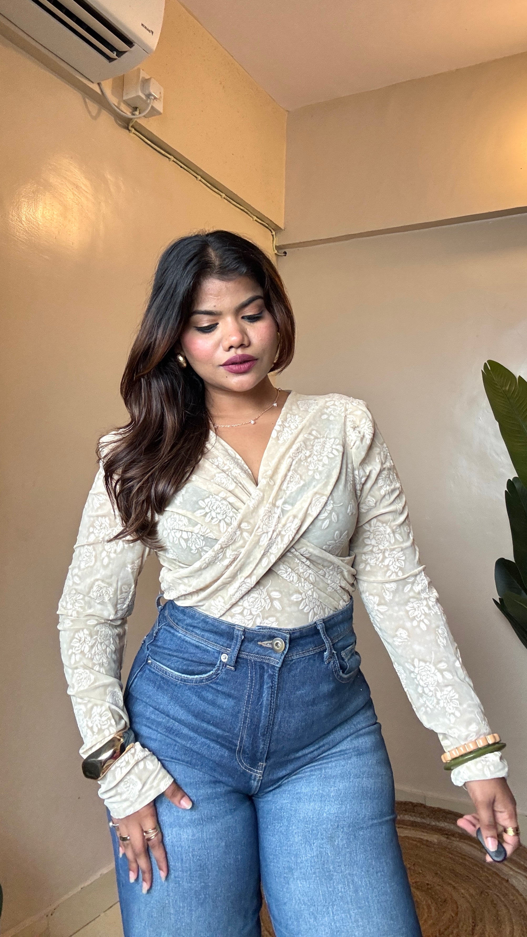 Ivory Crossover Mesh Top
