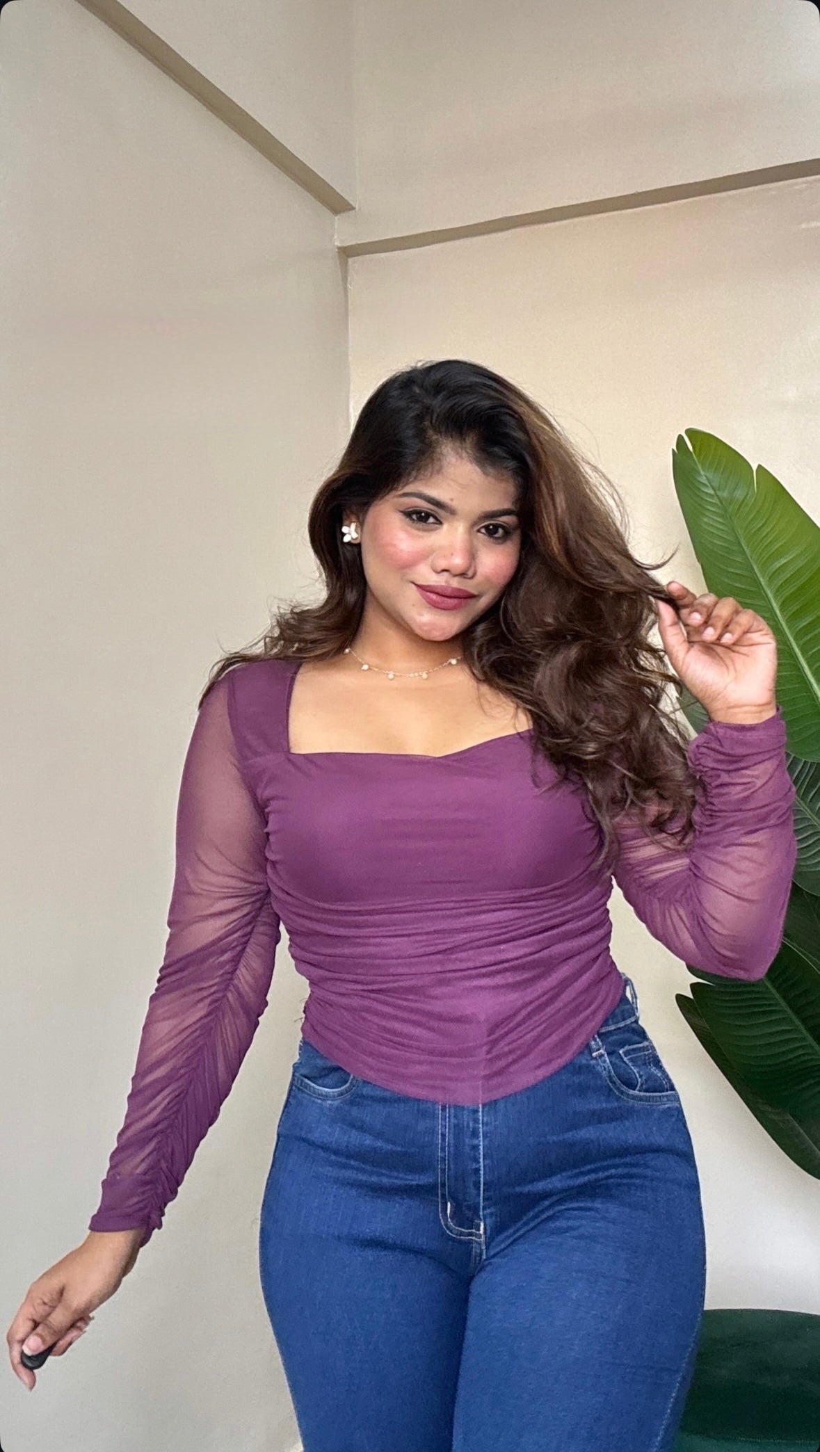 Bestselling Ruched Mesh Top