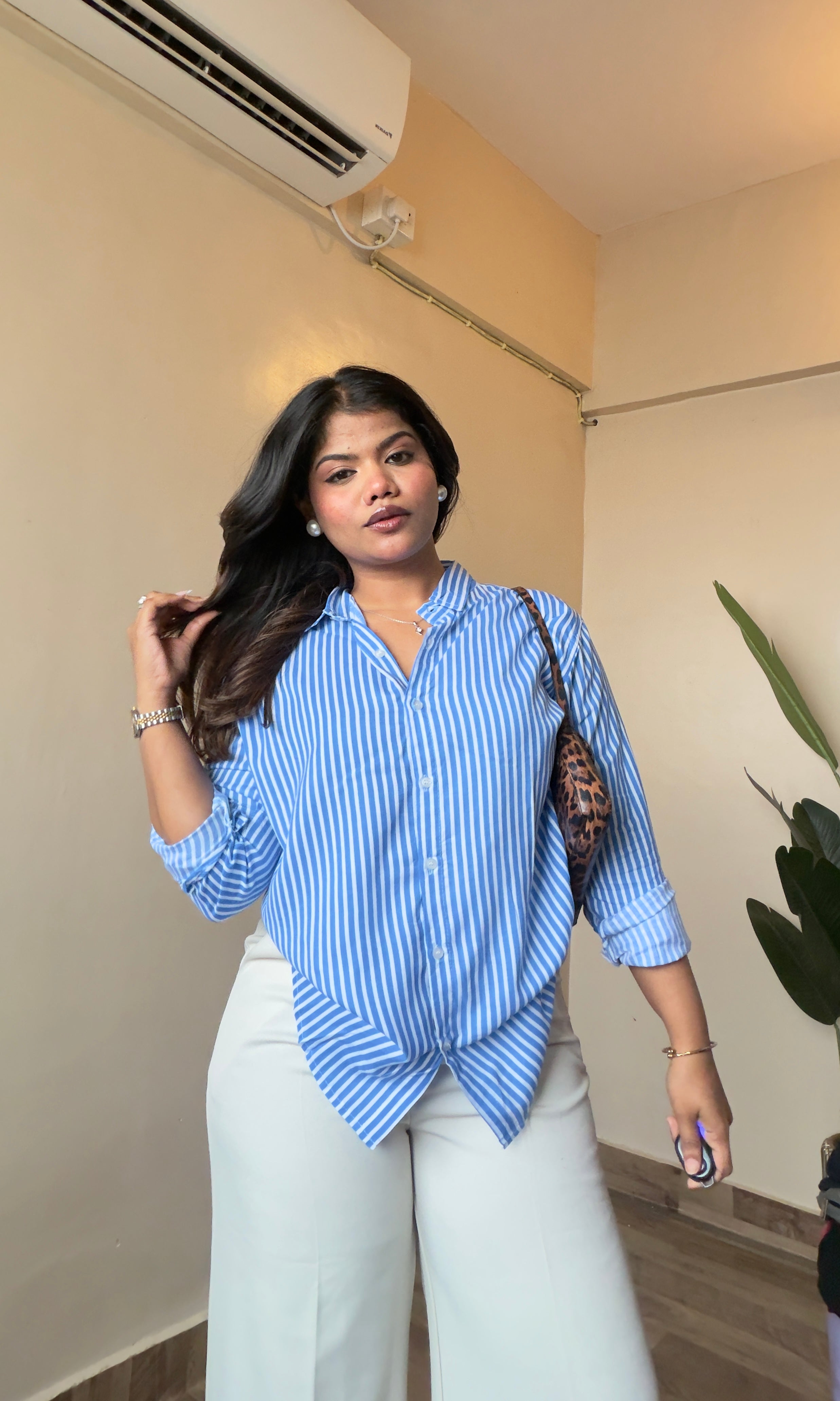 Blue-White Striped Cotton Shirt