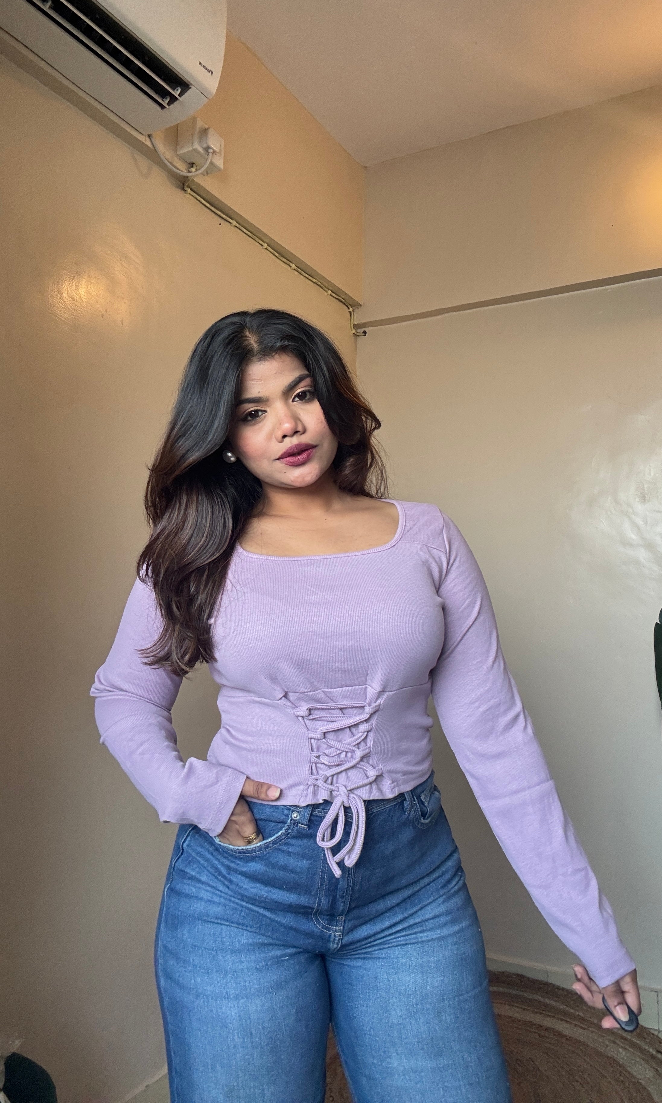 Lavender Corset Style Top