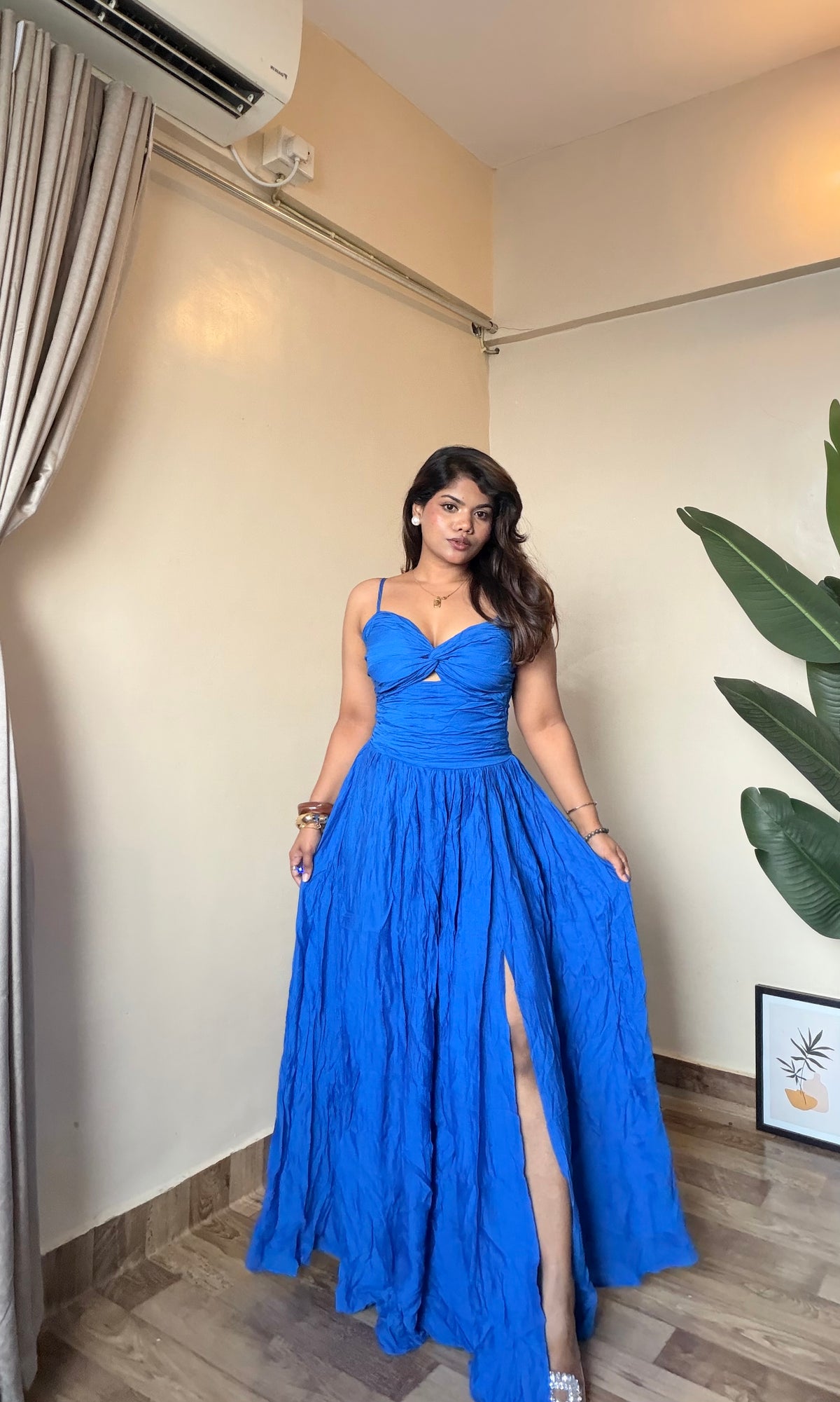 Alora Front-Twisted Flowy Dress