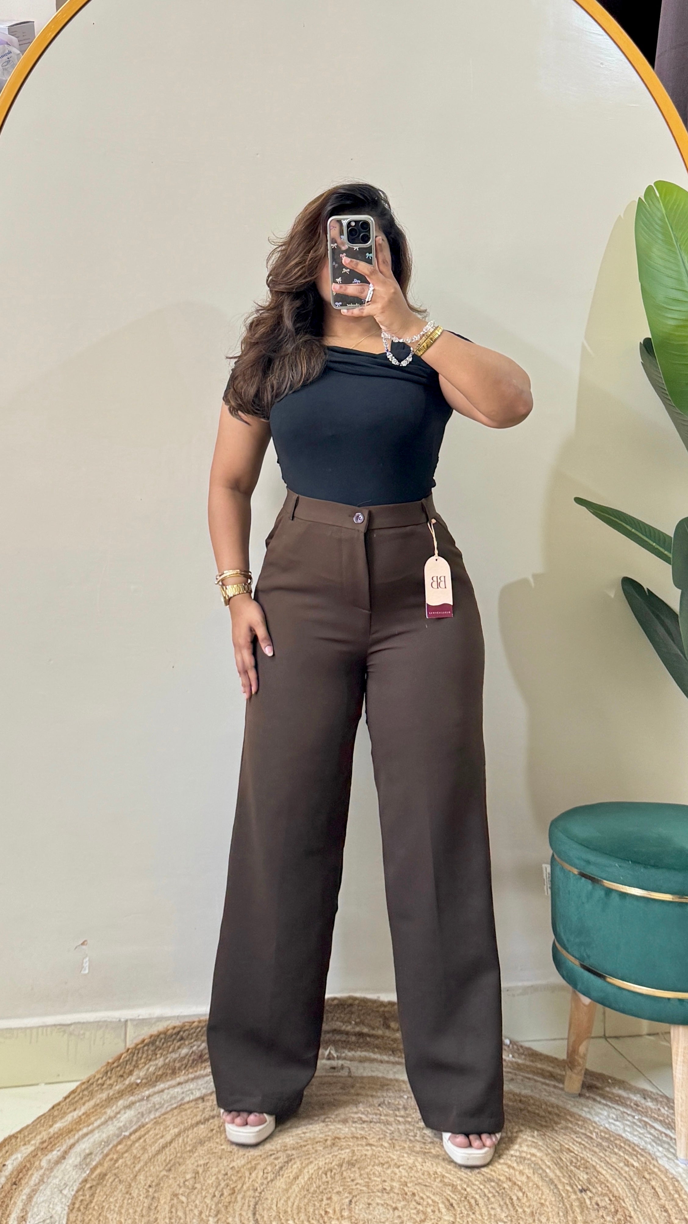 Korean Brown High Waist Trouser