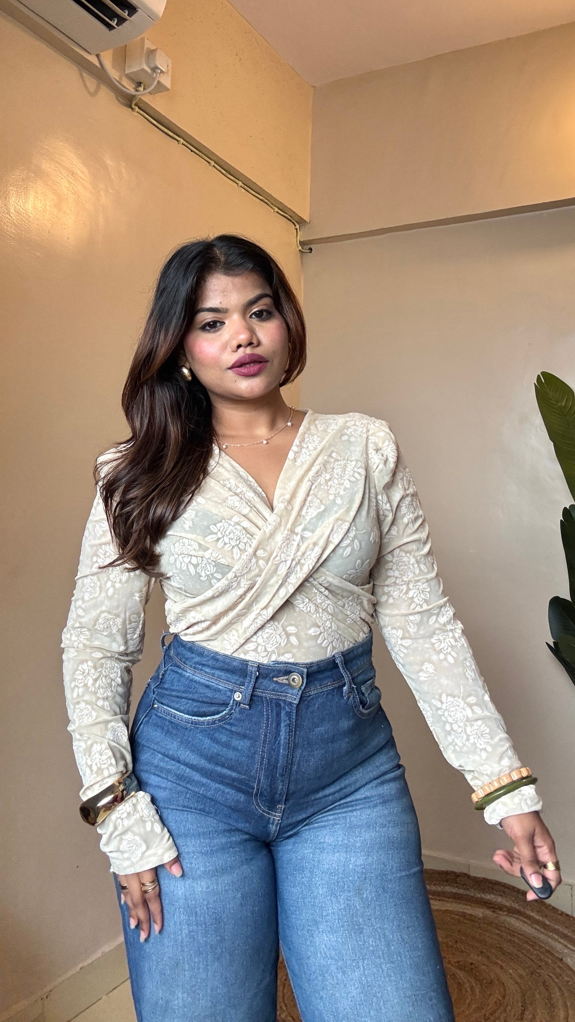 Ivory Crossover Mesh Top