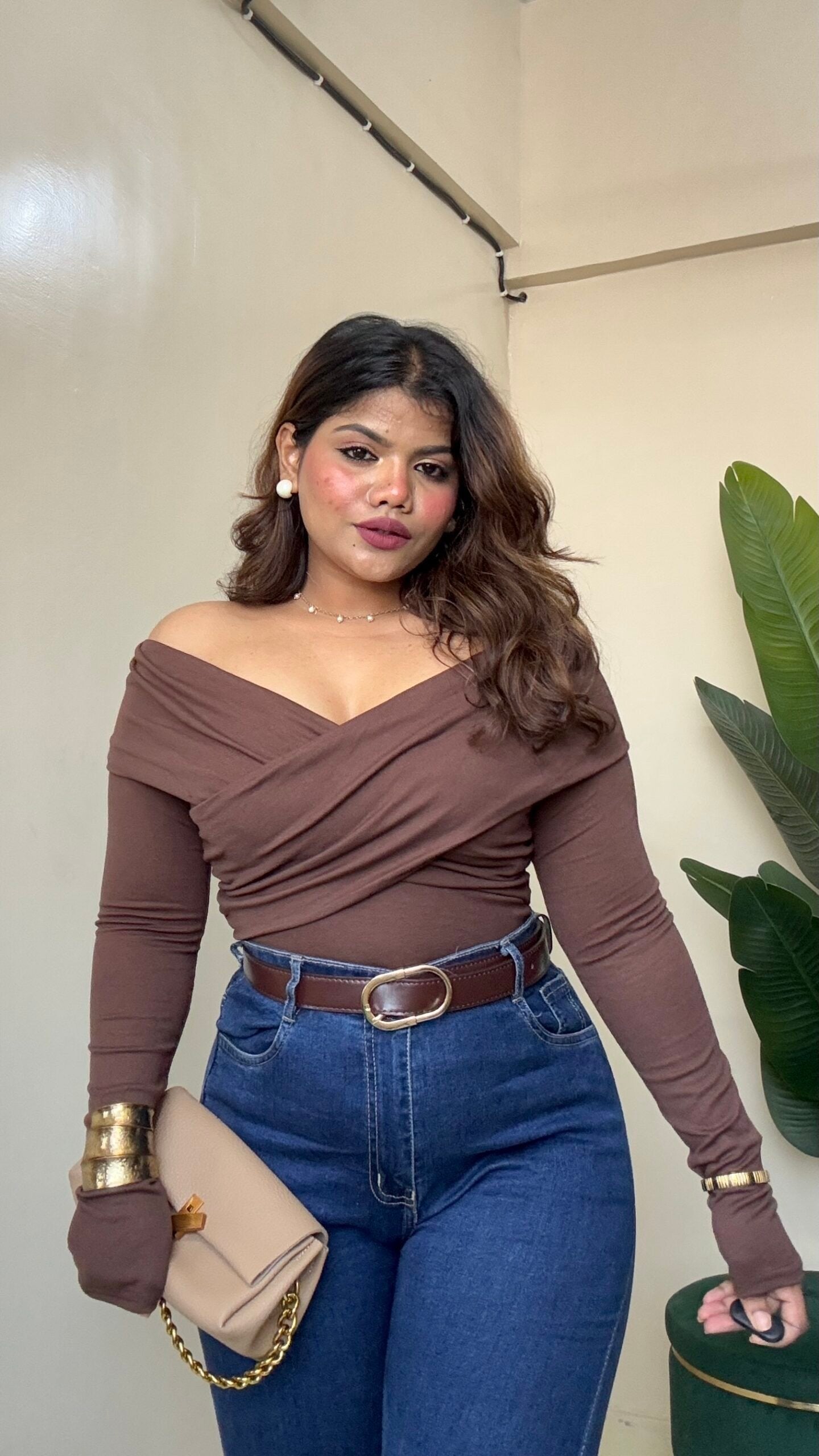 Wrap Crossover Body-fitted Top