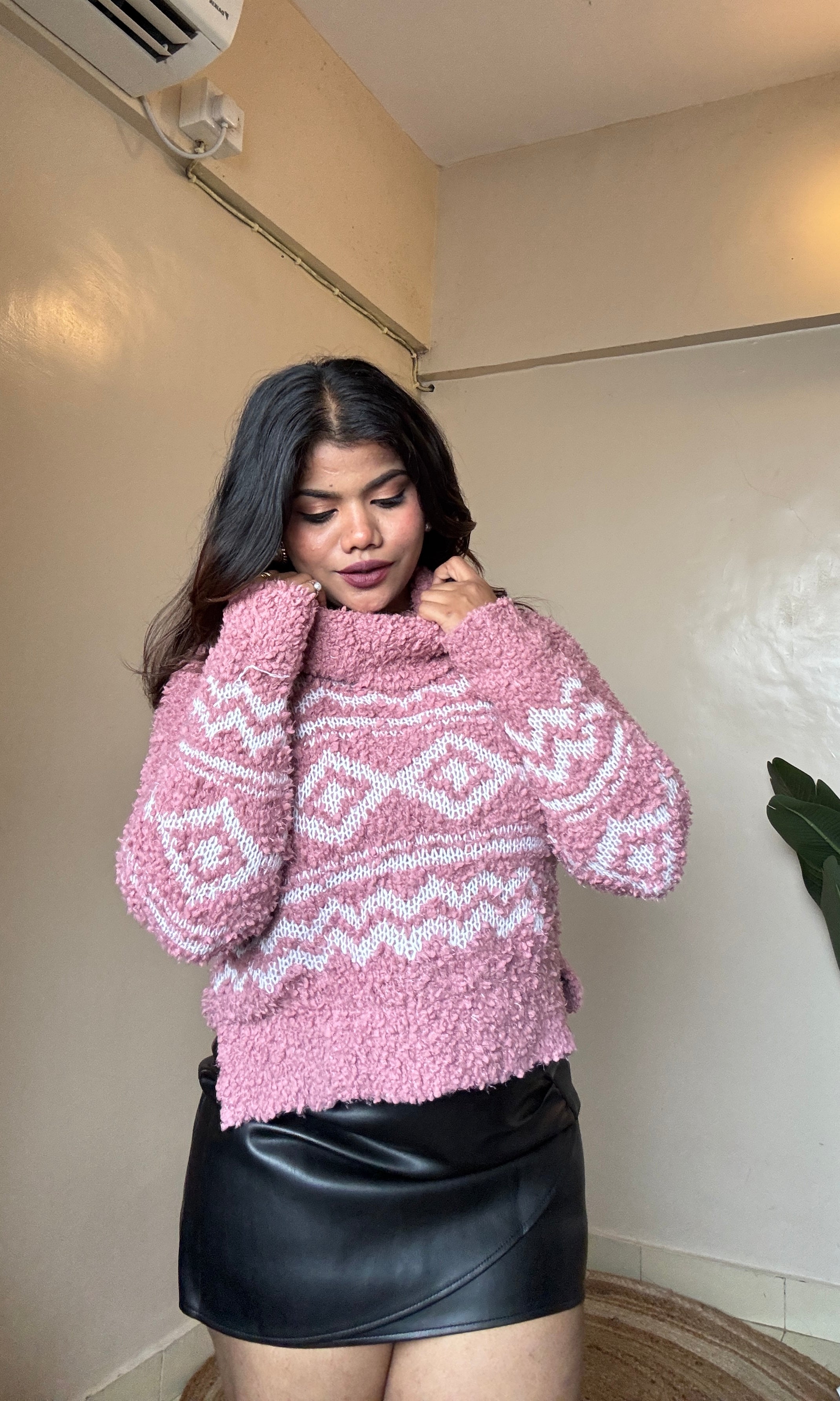 Blush Pink Fury Knit Pullover