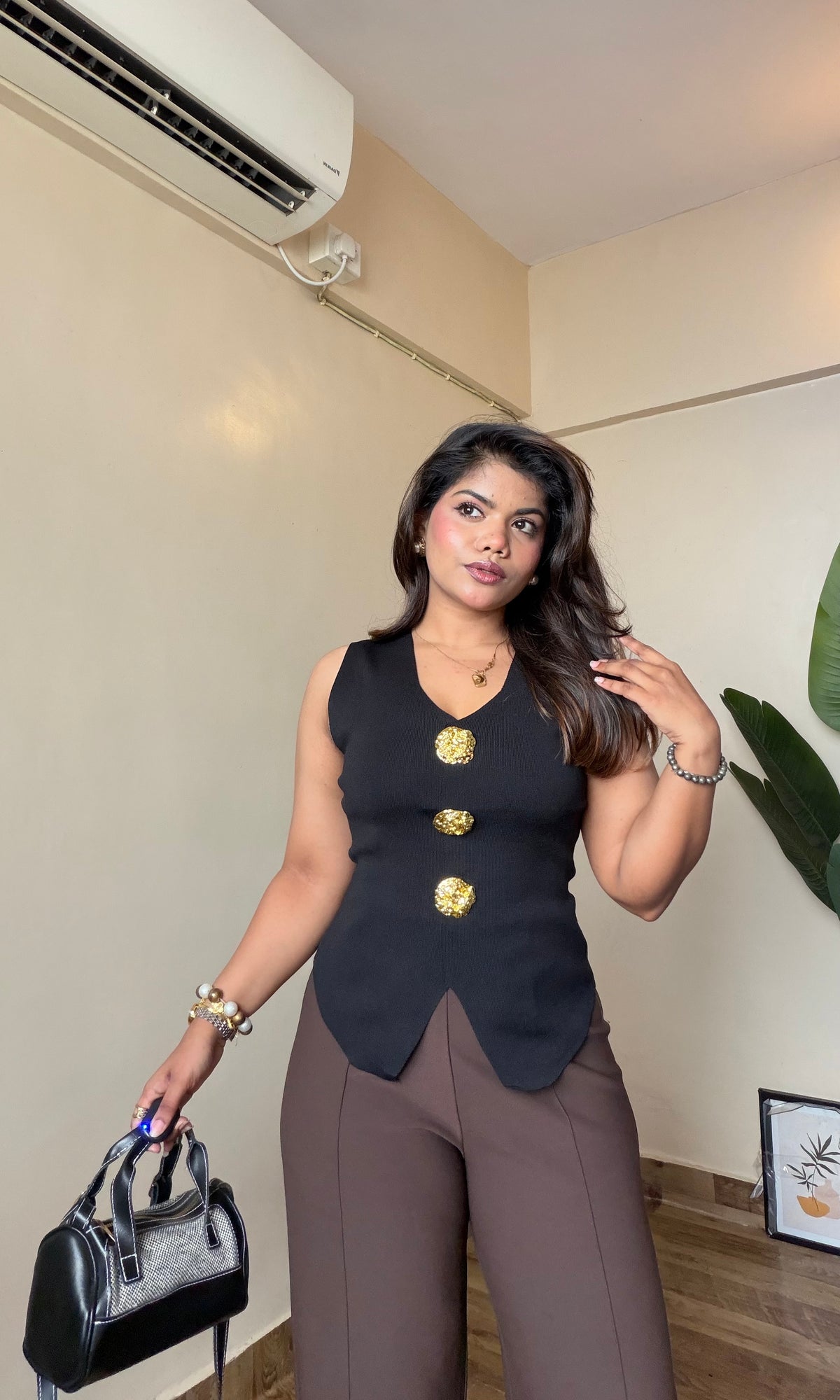Metallic Broch Waist Coat