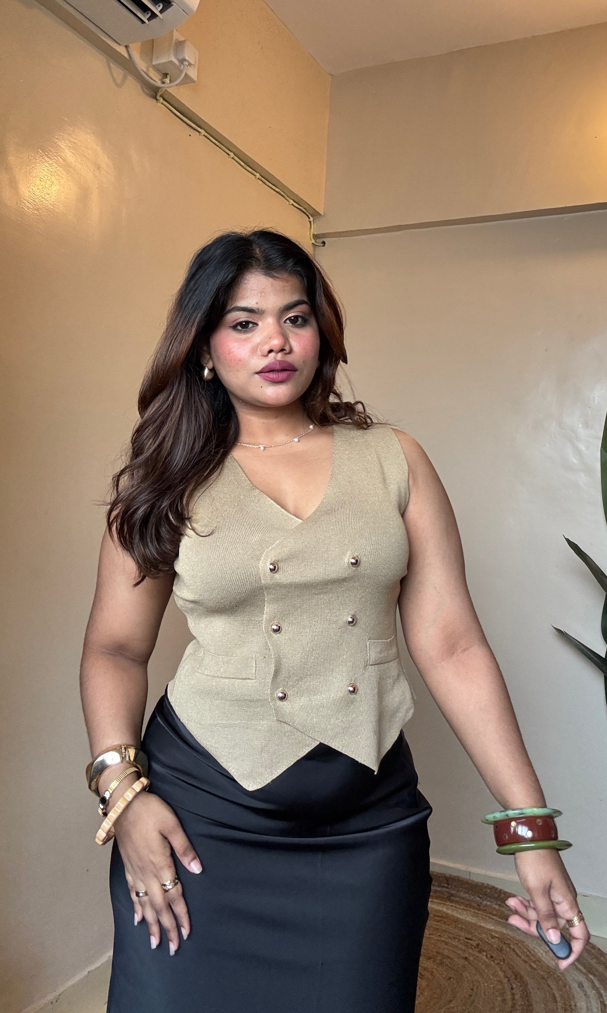 Double Button Detailing Vest-Coats