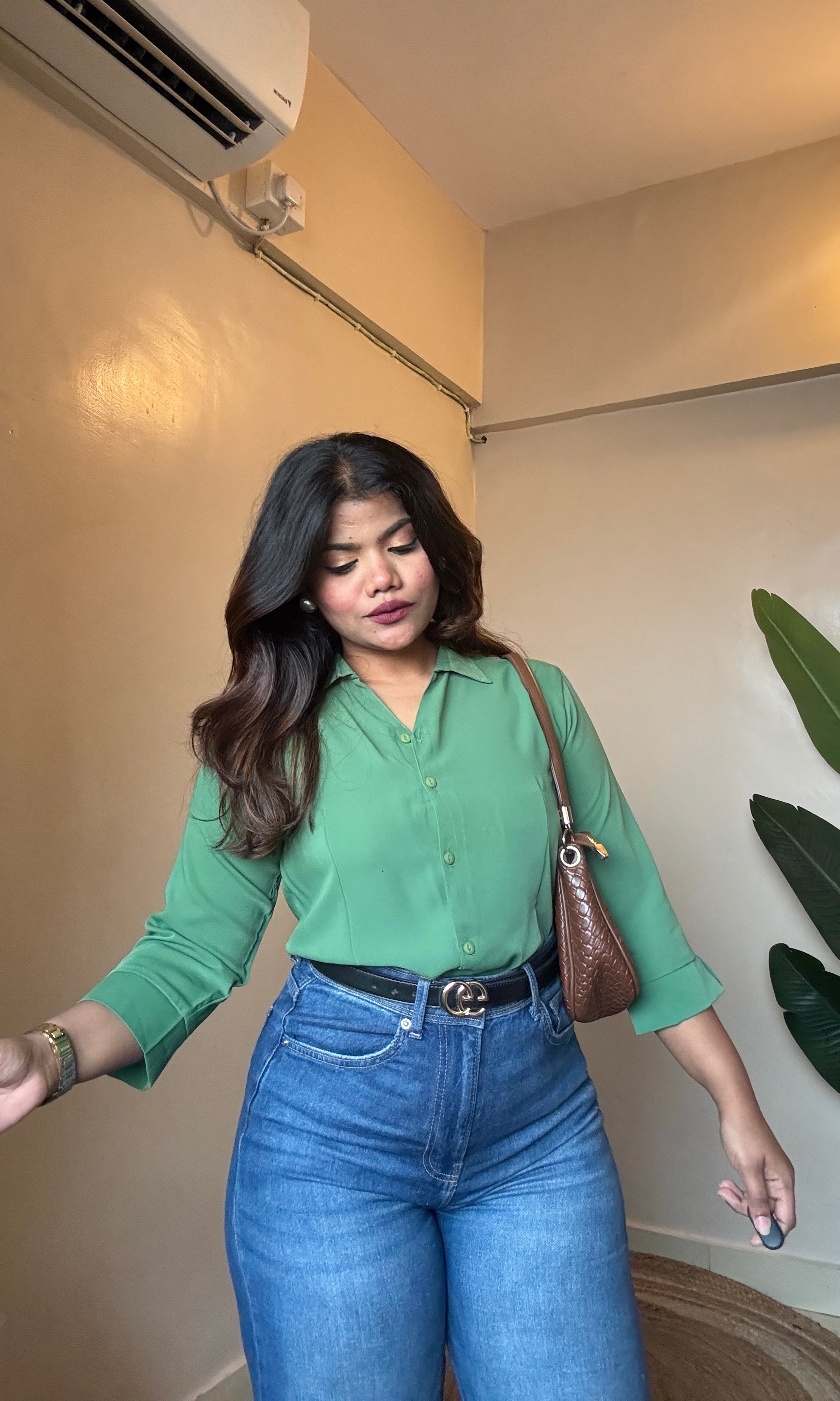 Dark Green Half Sleeve Shirt