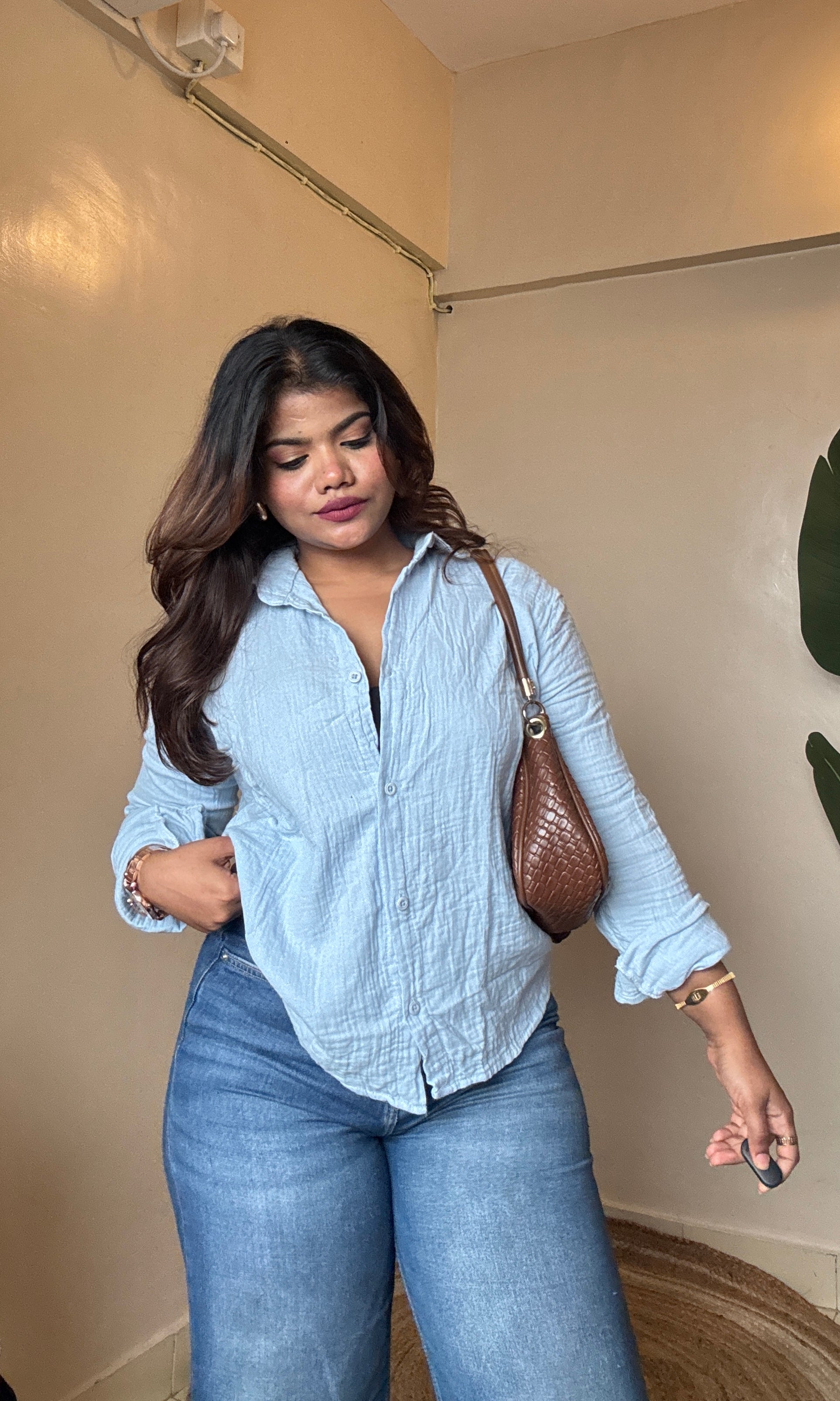 Light Blue Cotton Mulmul Shirt