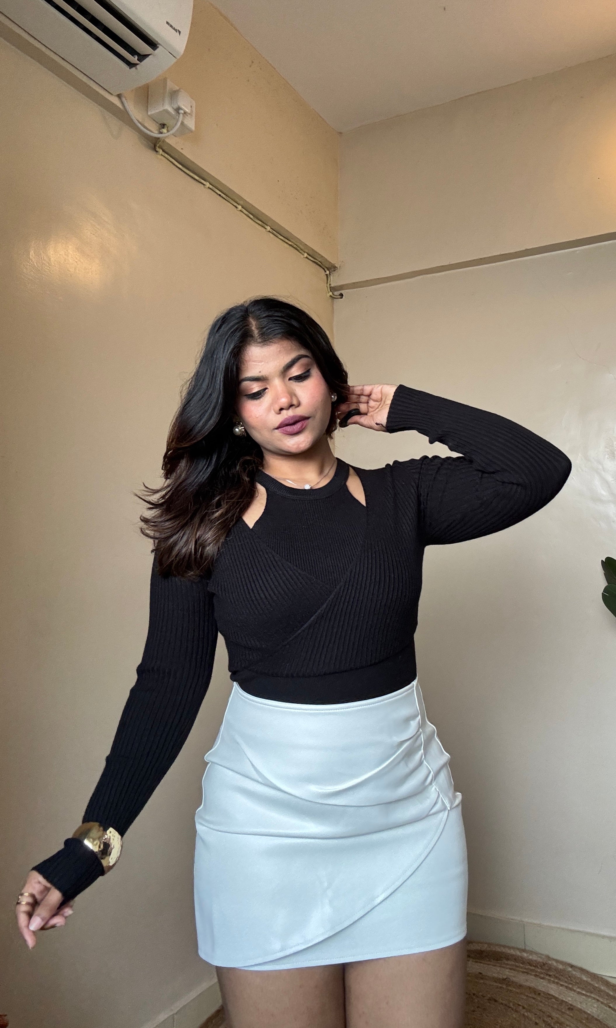 Overlap Halter Neck Top