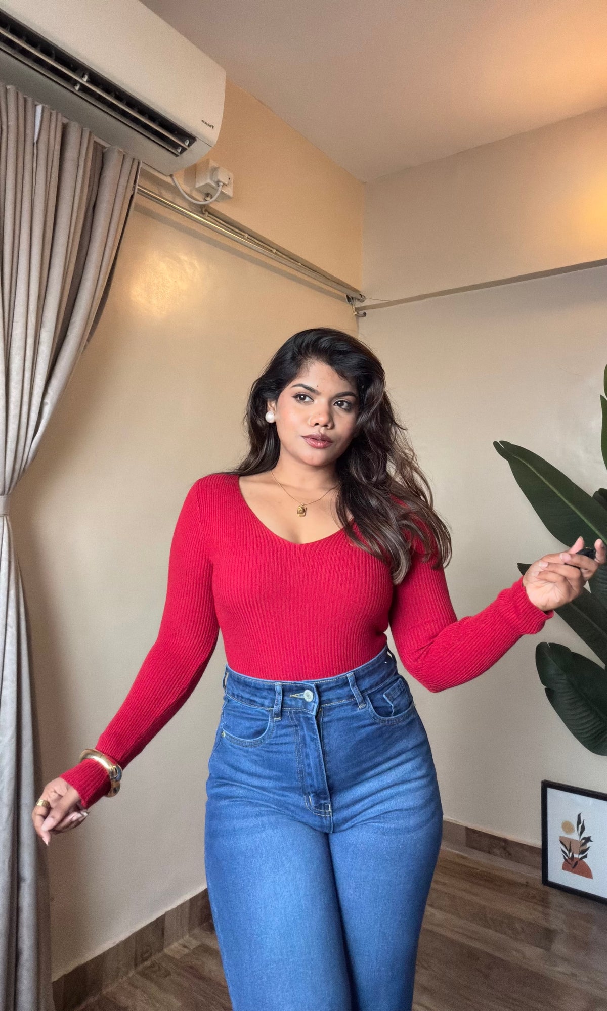 Bestseller V Neck Ribbed Top