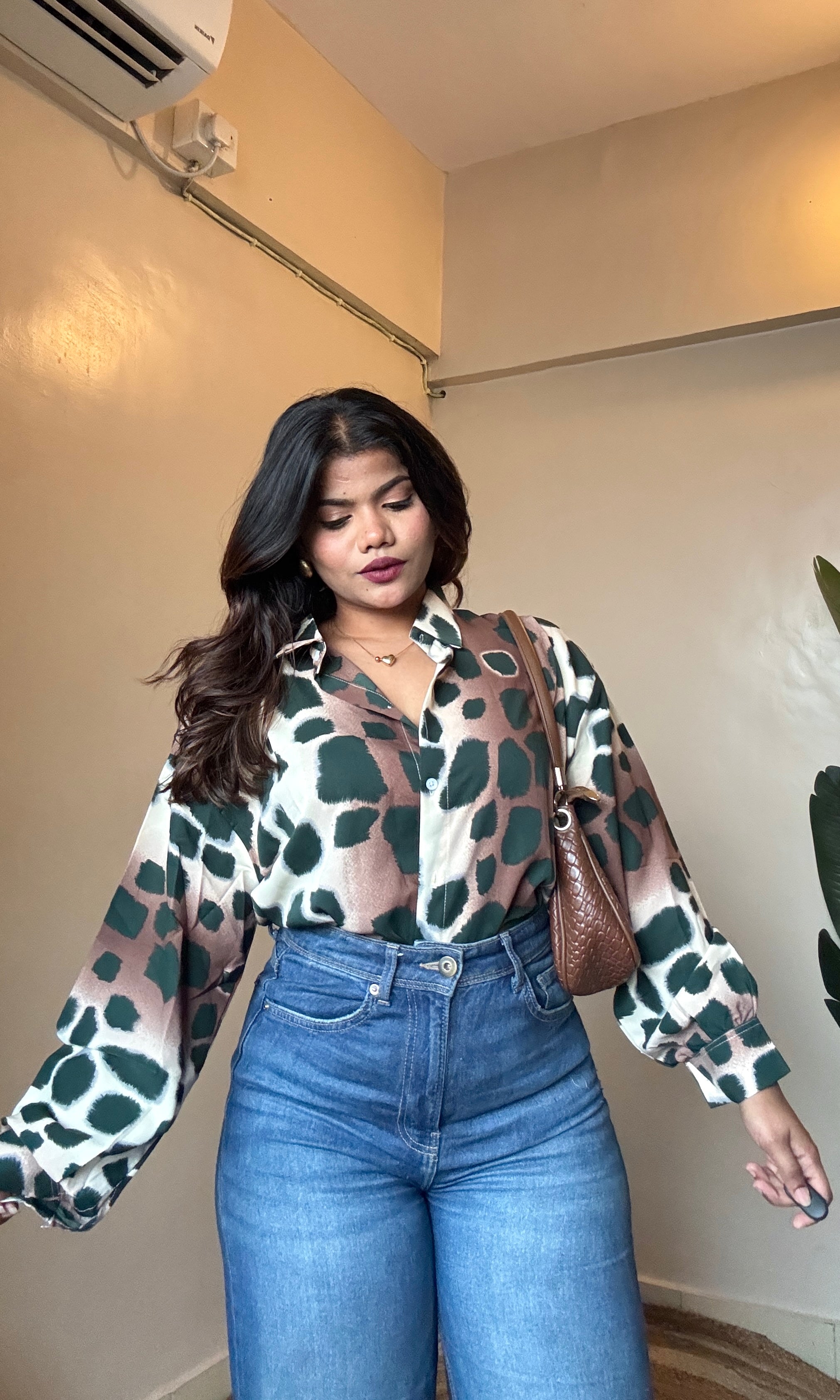 Green Abstract Printed Imported Shirt