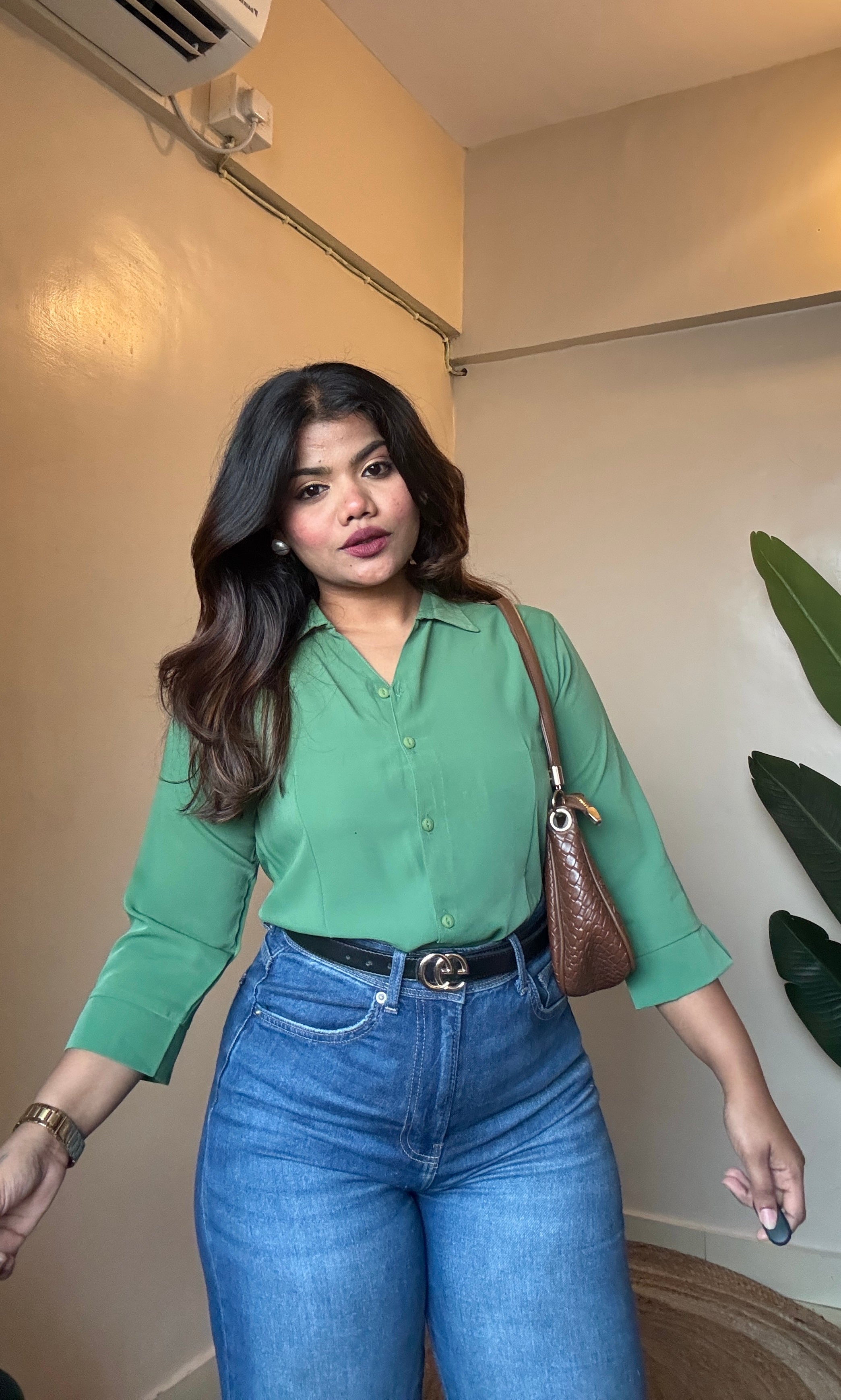 Dark Green Half Sleeve Shirt