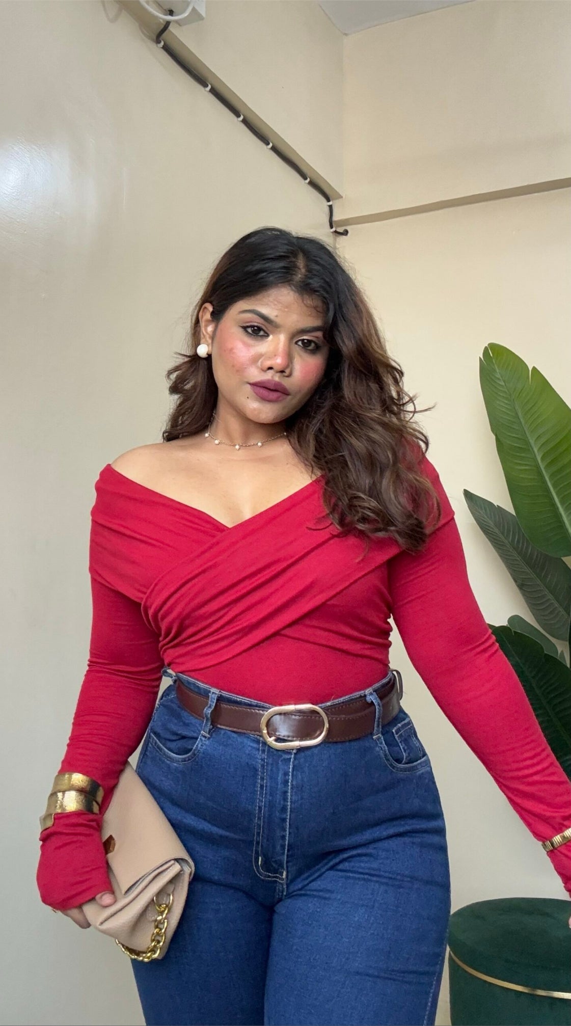 Wrap Crossover Body-fitted Top