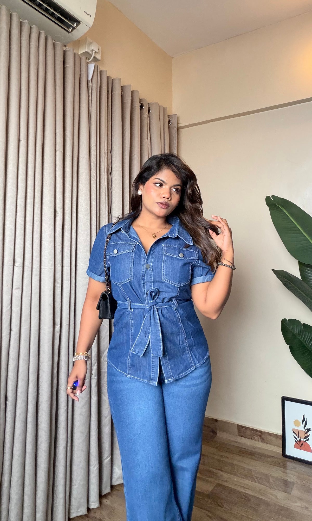 Denim Front Tie-Up Top