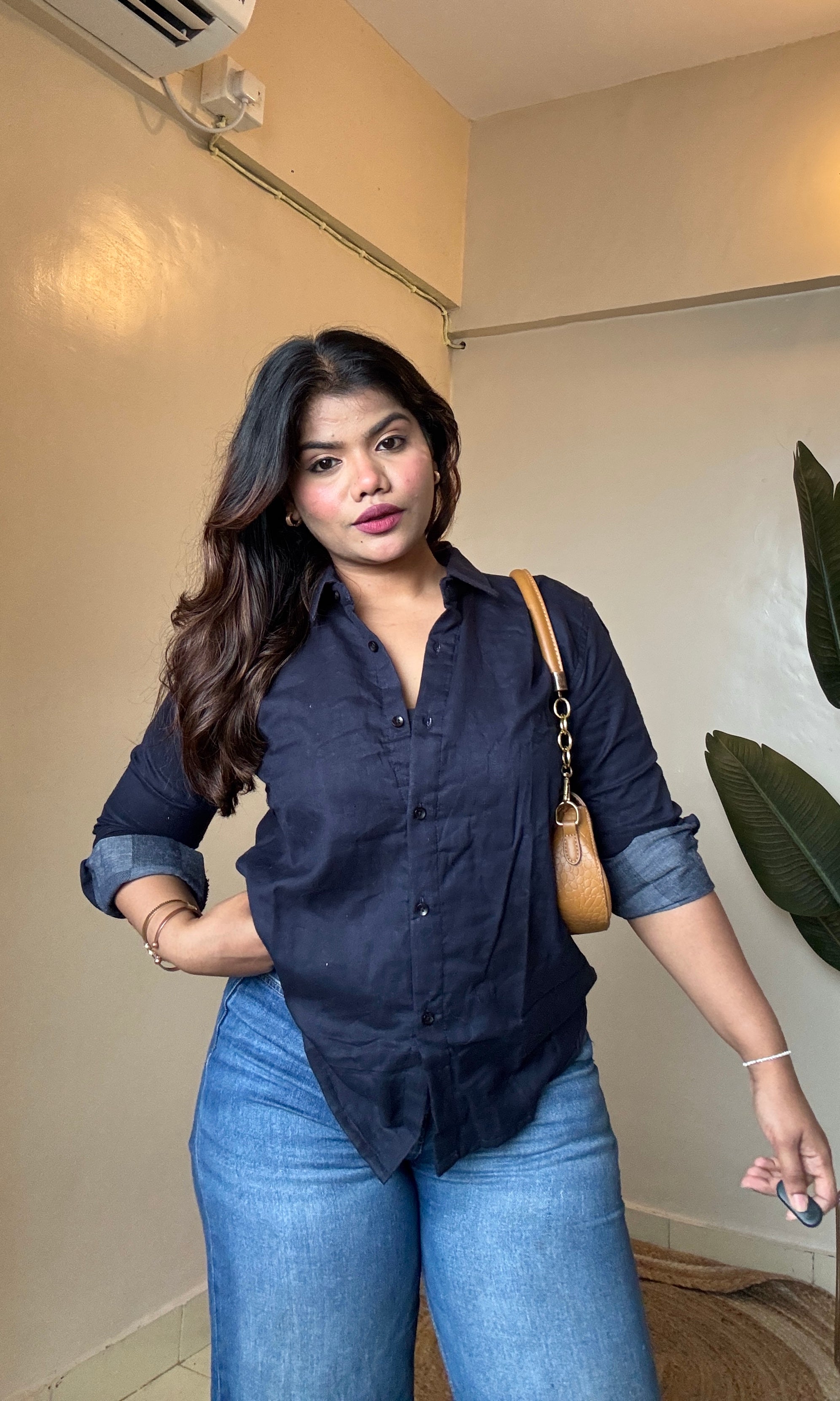 Navy Blue Cotton Shirt