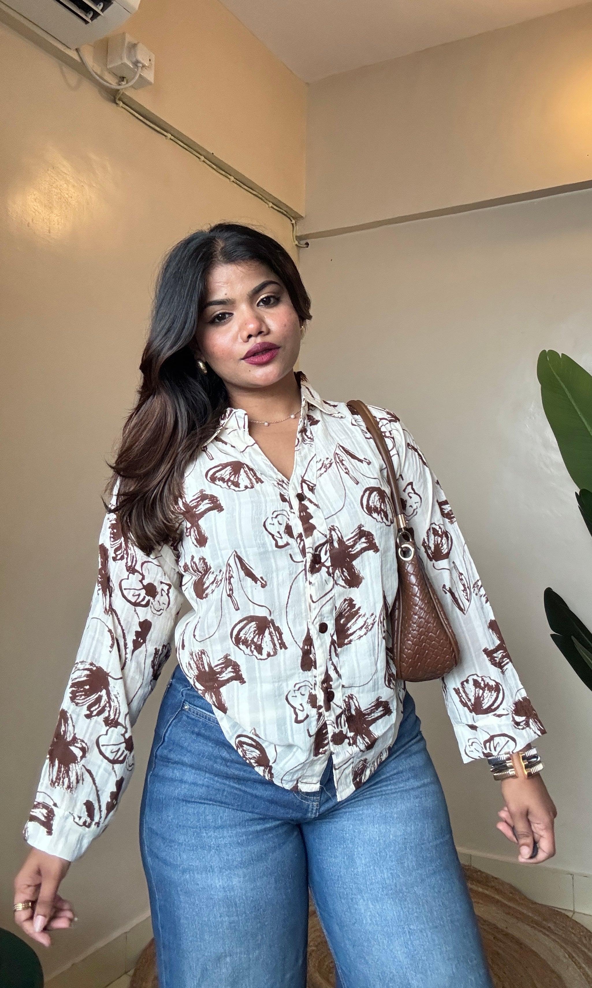 Printed Button Down Shirt