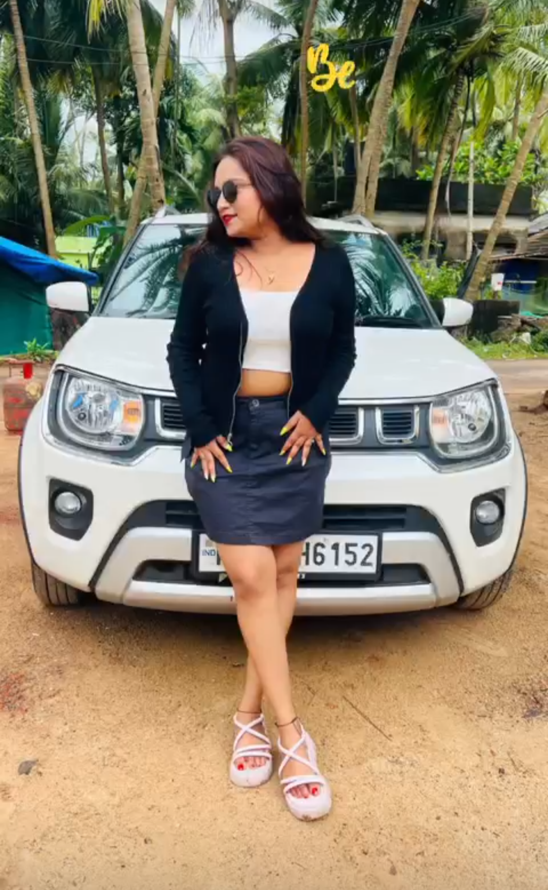 Customer story for Combo Velvet Maroon Mesh Top & Black Satin Pleated Skirt