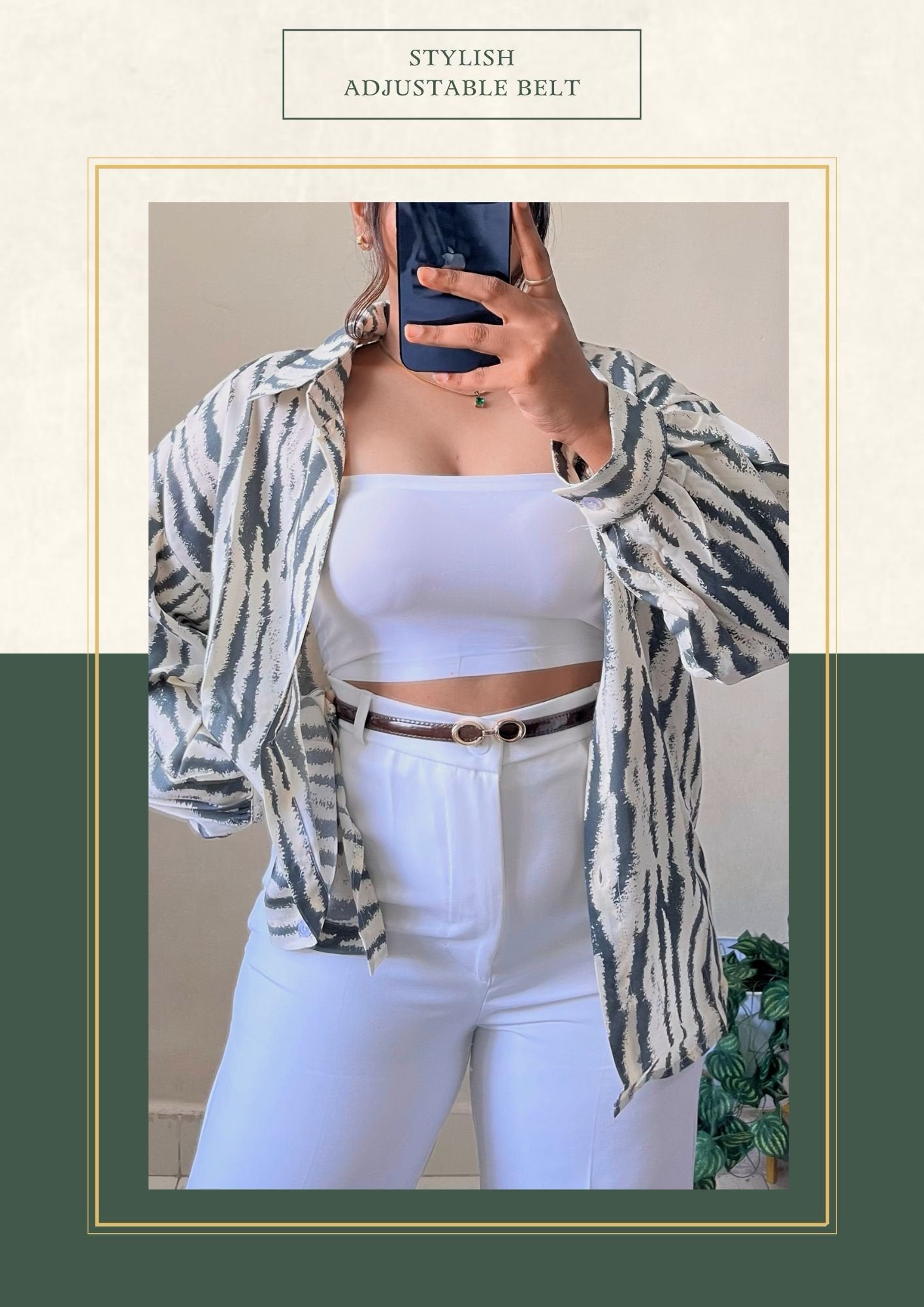 Stylish Metal Hook Adjustable Belt