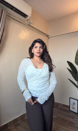 Lace Wrap Top With Inner