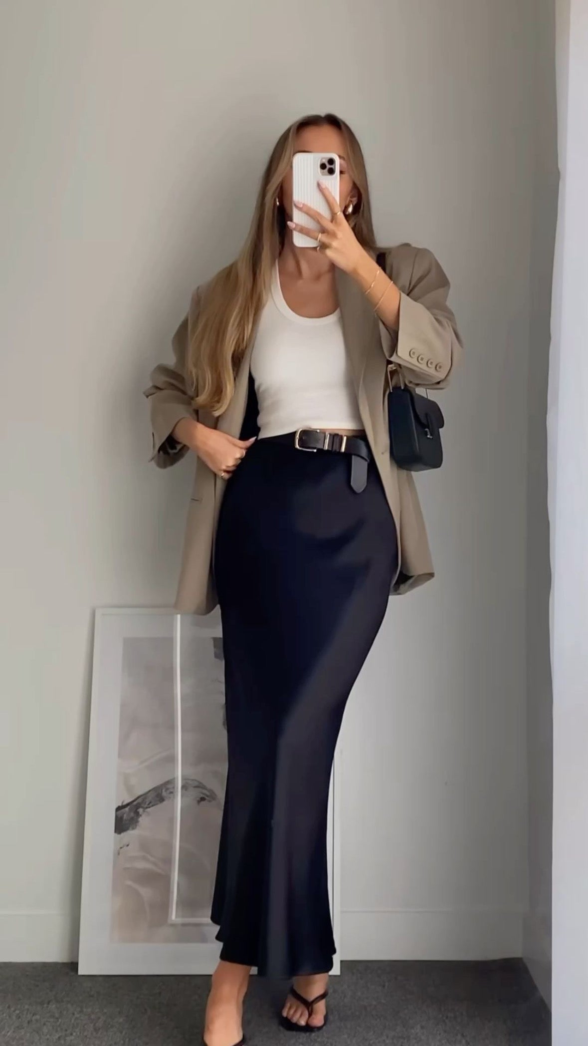 Premium Black Satin Skirt