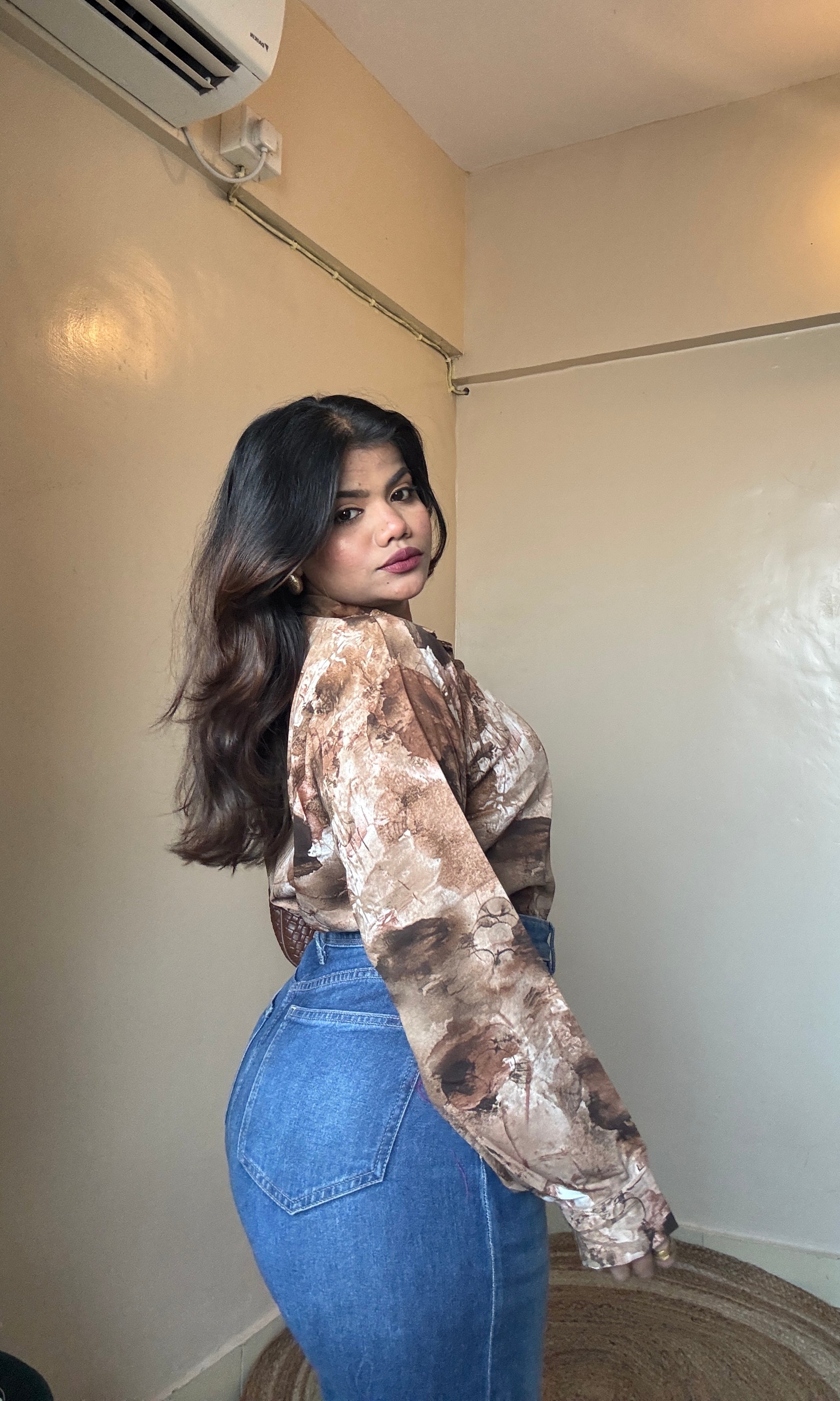 Brown marble printed Imported Shirt