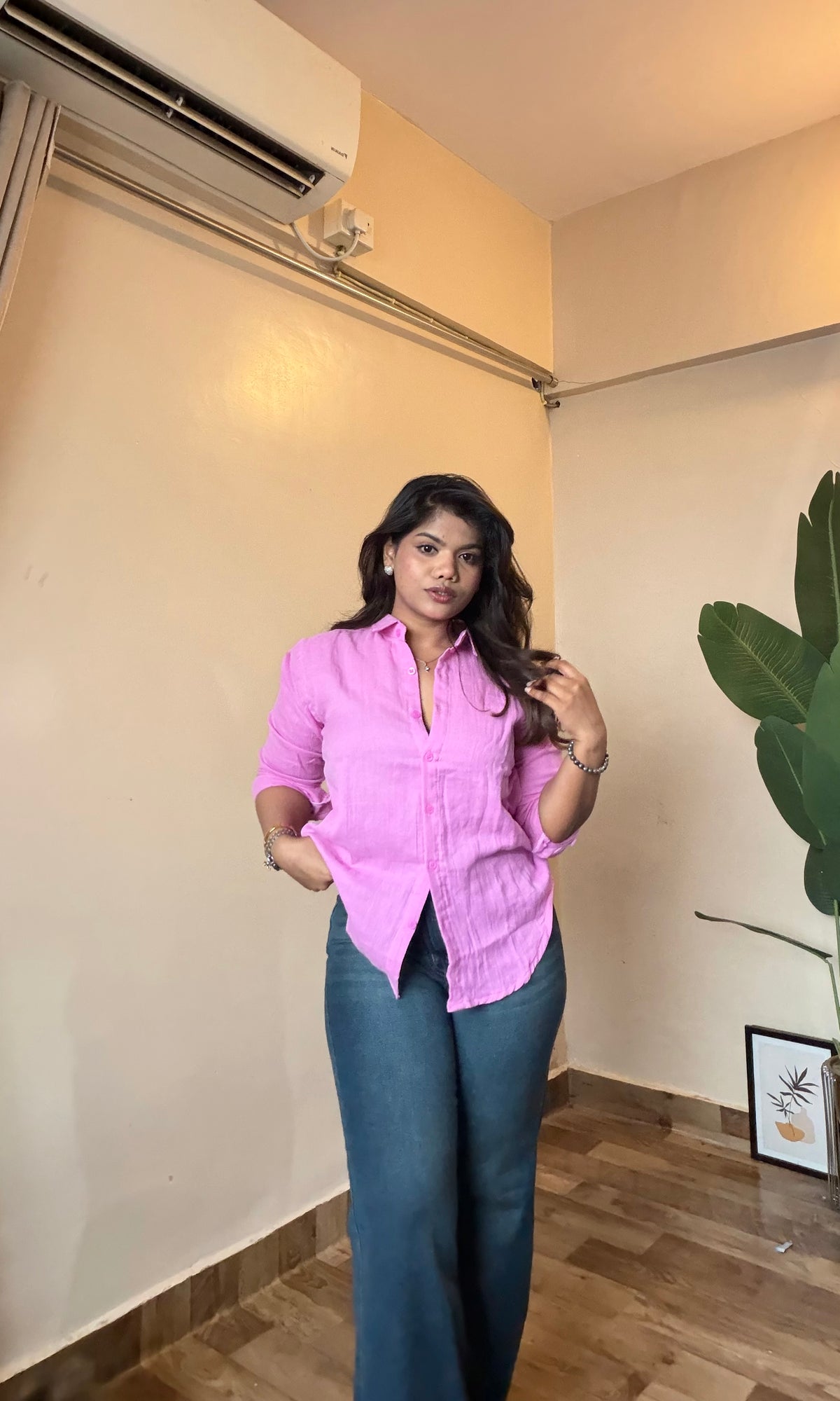Lavender Pink Cotton Mulmul Shirt