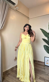 Alora Front-Twisted Flowy Dress