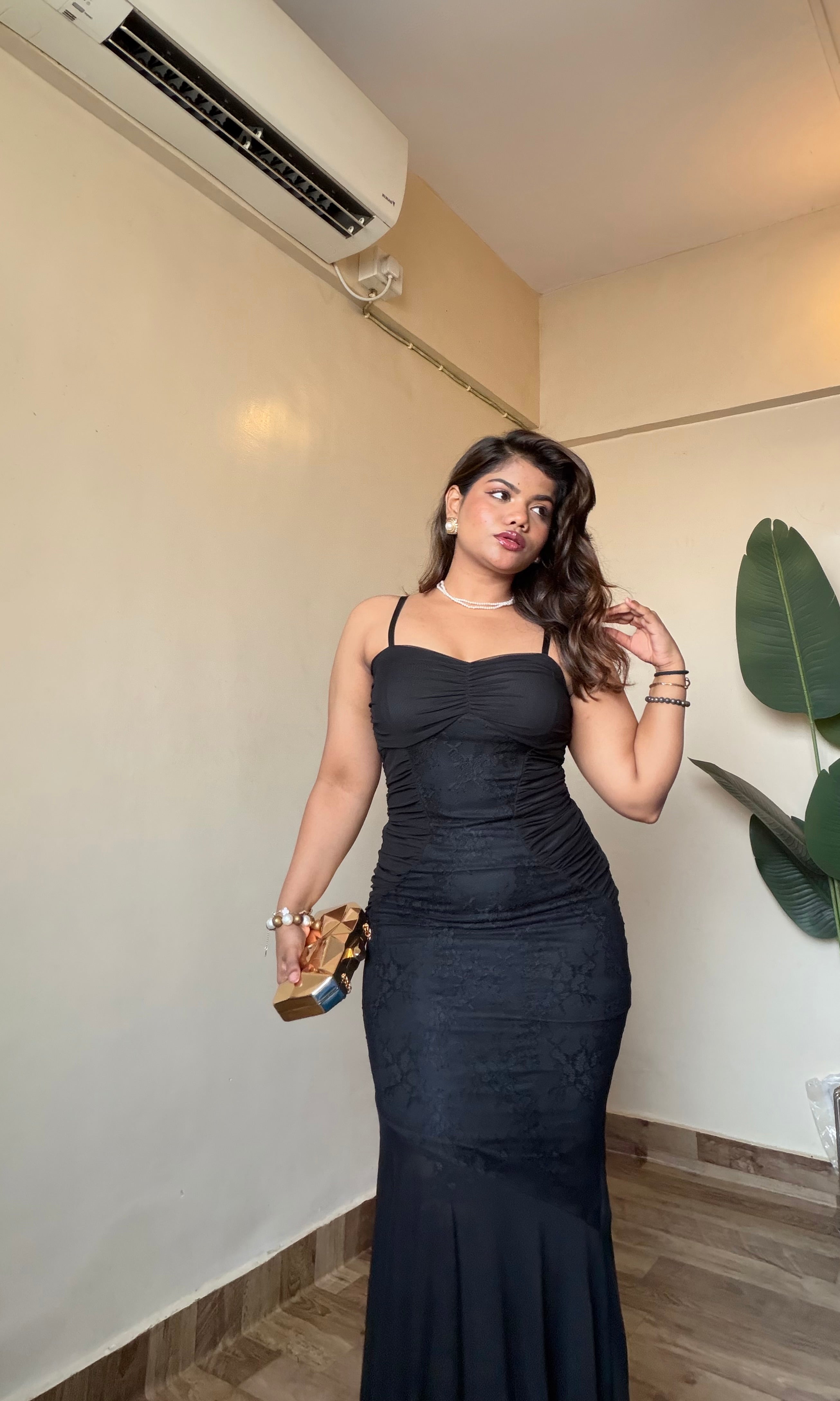 Sculpted Sheer Ruched Dress