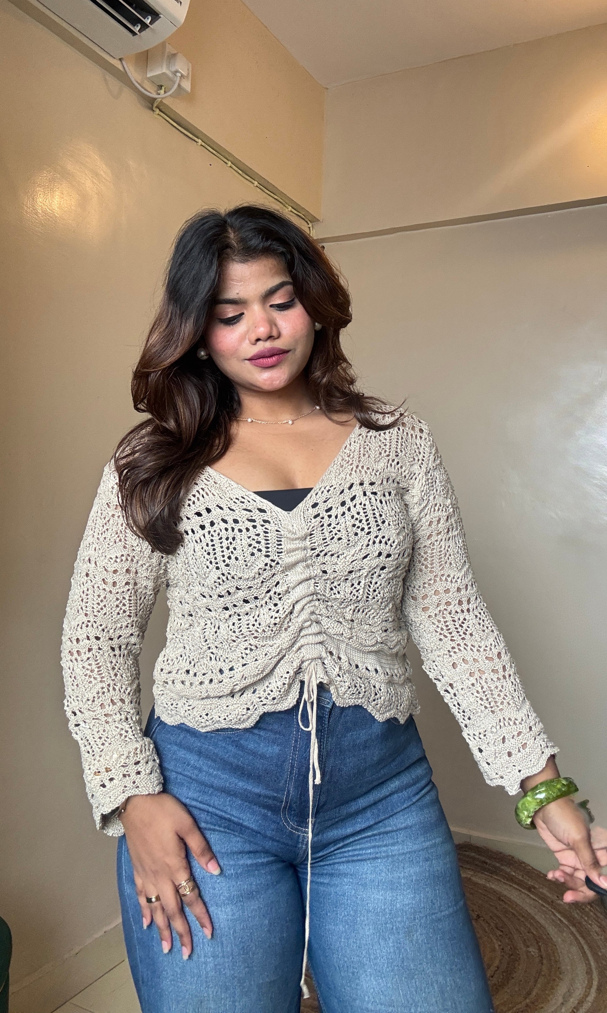 Cozy Ruched Crochet Top